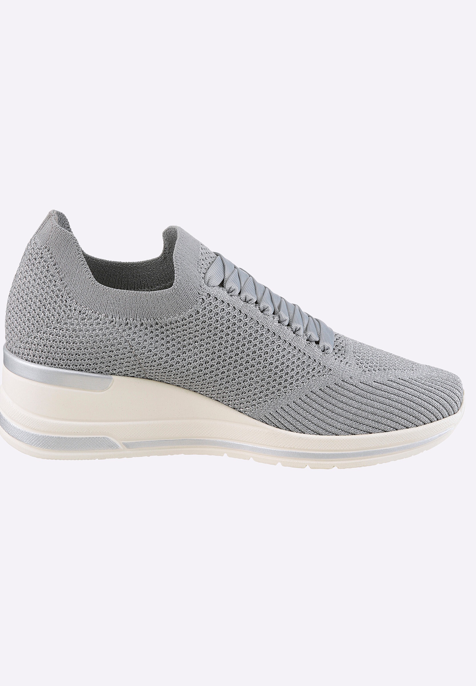 airsoft modern+ Schnürschuh »Sneaker Keilsneaker aus glitzerndem Mesh-Stoff«