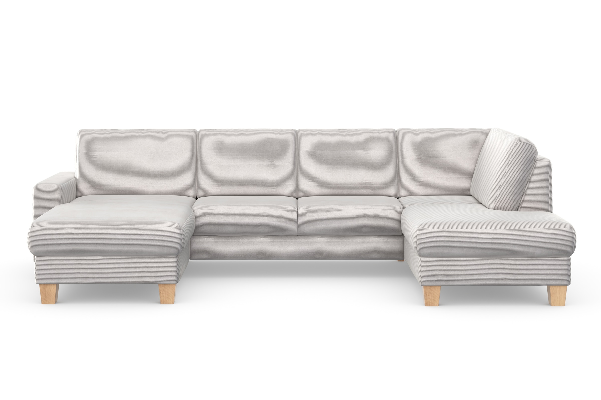 Home affaire Wohnlandschaft »Summer U-Form« mit oder ohne Bettfunktion und Bettkasten, Cord-Bezug