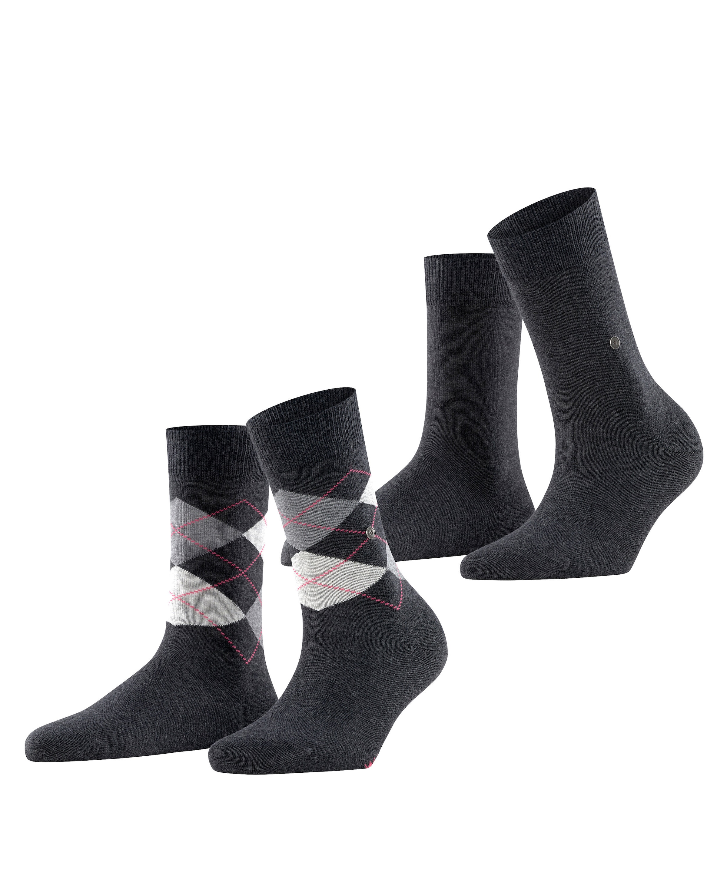 Burlington Socken »Everyday Mix« 2 Paar,  Einheitsgröße 36-41, unifarben und Argyle-Muster