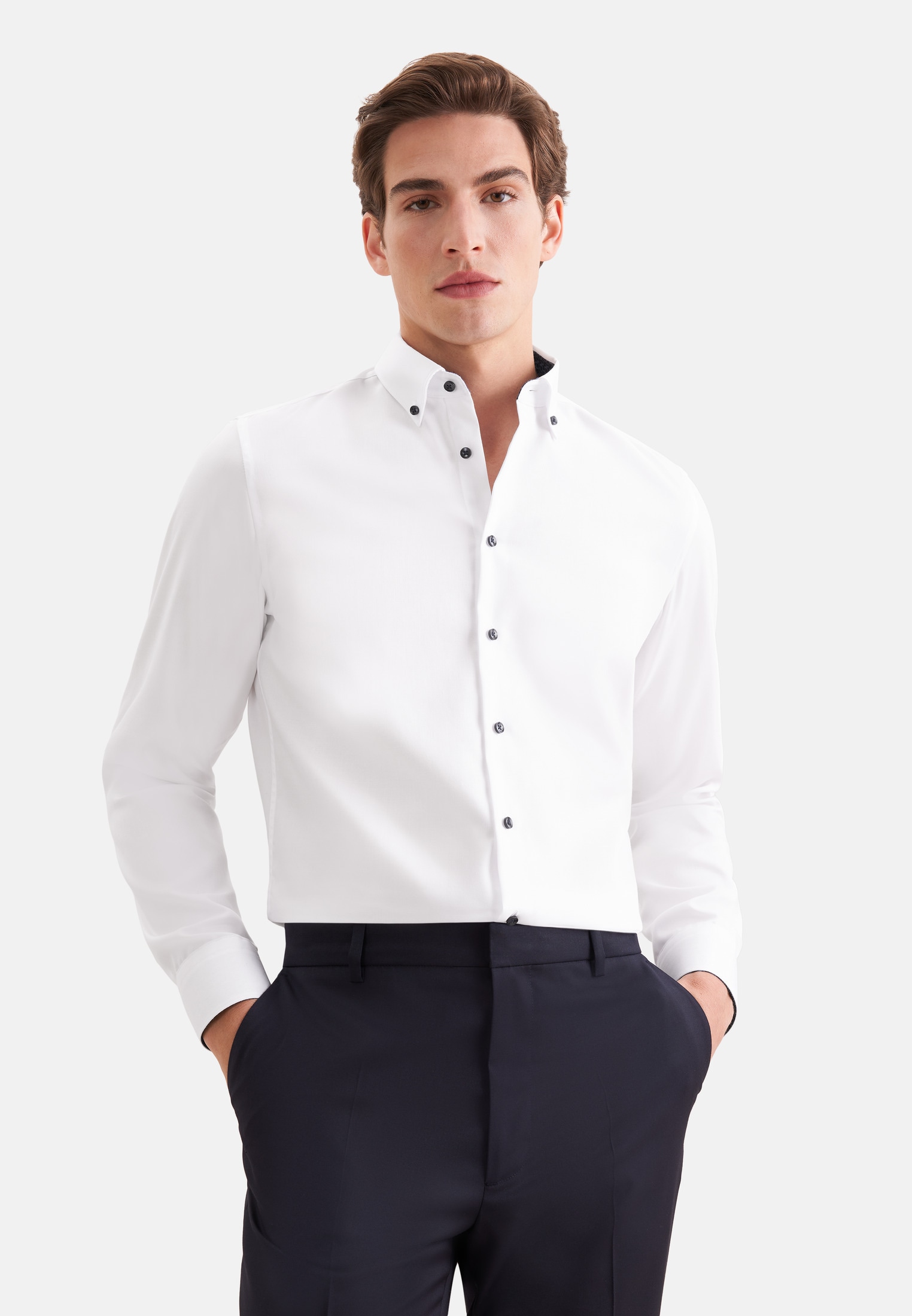 seidensticker Businesshemd »Schwarze Rose« Slim 1/1 Button-Down-Kragen Uni