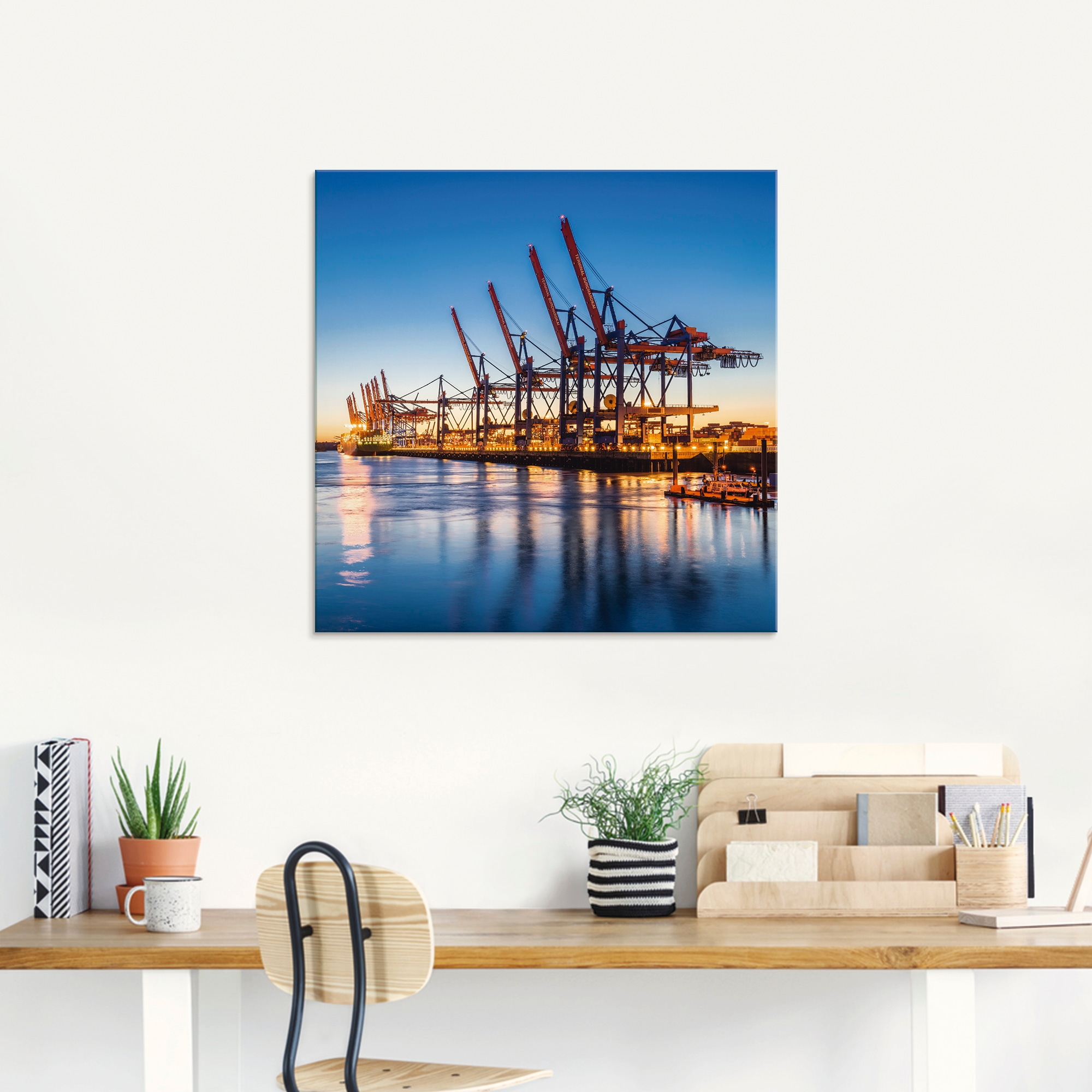 Artland Glasbild »Hamburg Container Terminals«, Deutschland, (1 St.), in verschiedenen Größen