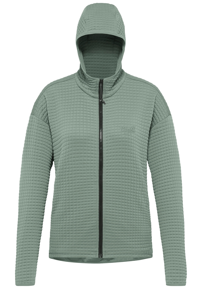 Jack Wolfskin Fleecejacke »MOGARI HOODED FZ W« mit Kapuze atmungsaktiv, leicht, Übergangsjacke, Waffel-Optik