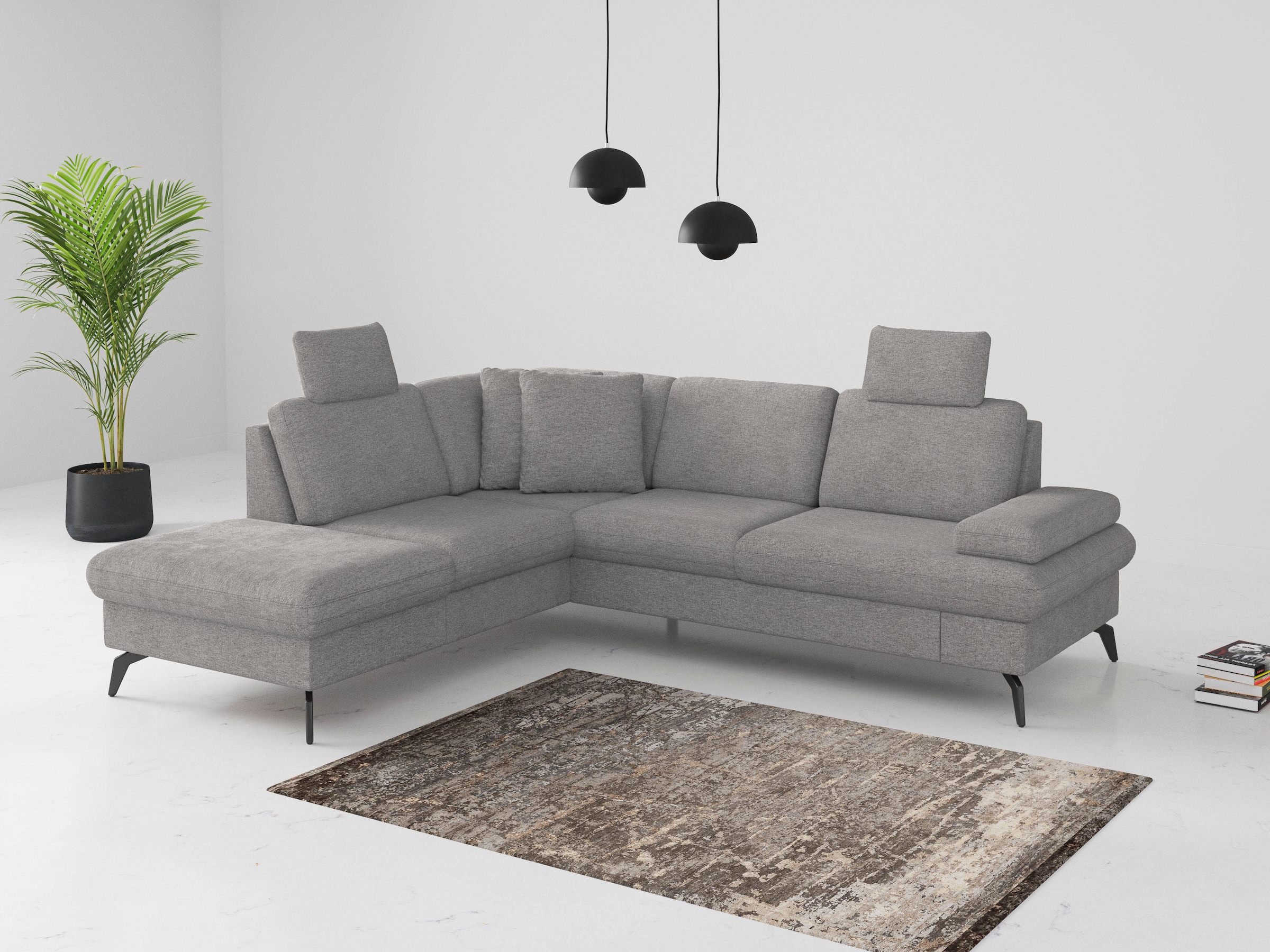 sit&more Ecksofa »Morris Jubi L-Form«, inkl. Armteilfunktion und 1 Zierkissen, wahlweise mit Bettfunktion
