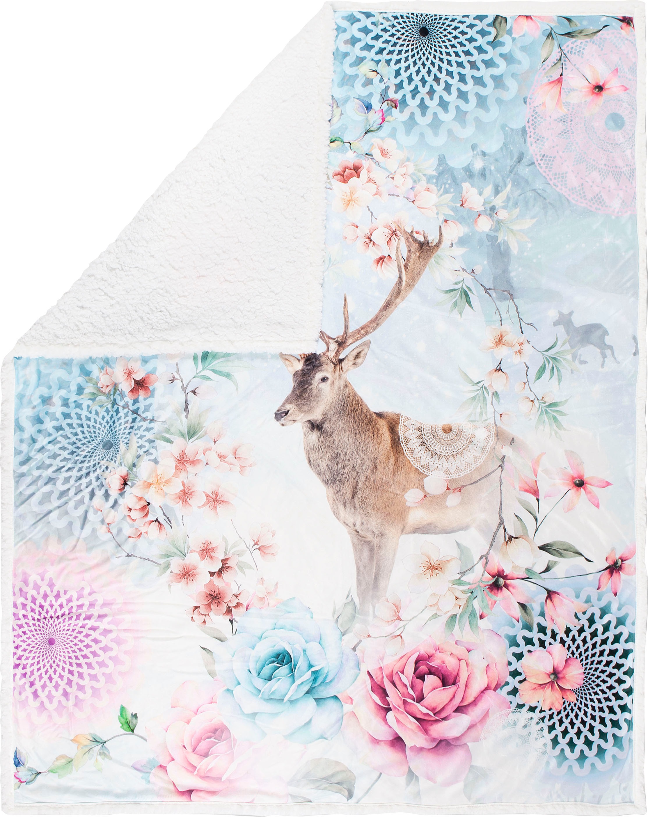hip Plaid »Desna«, mit Mandala und Hirsch