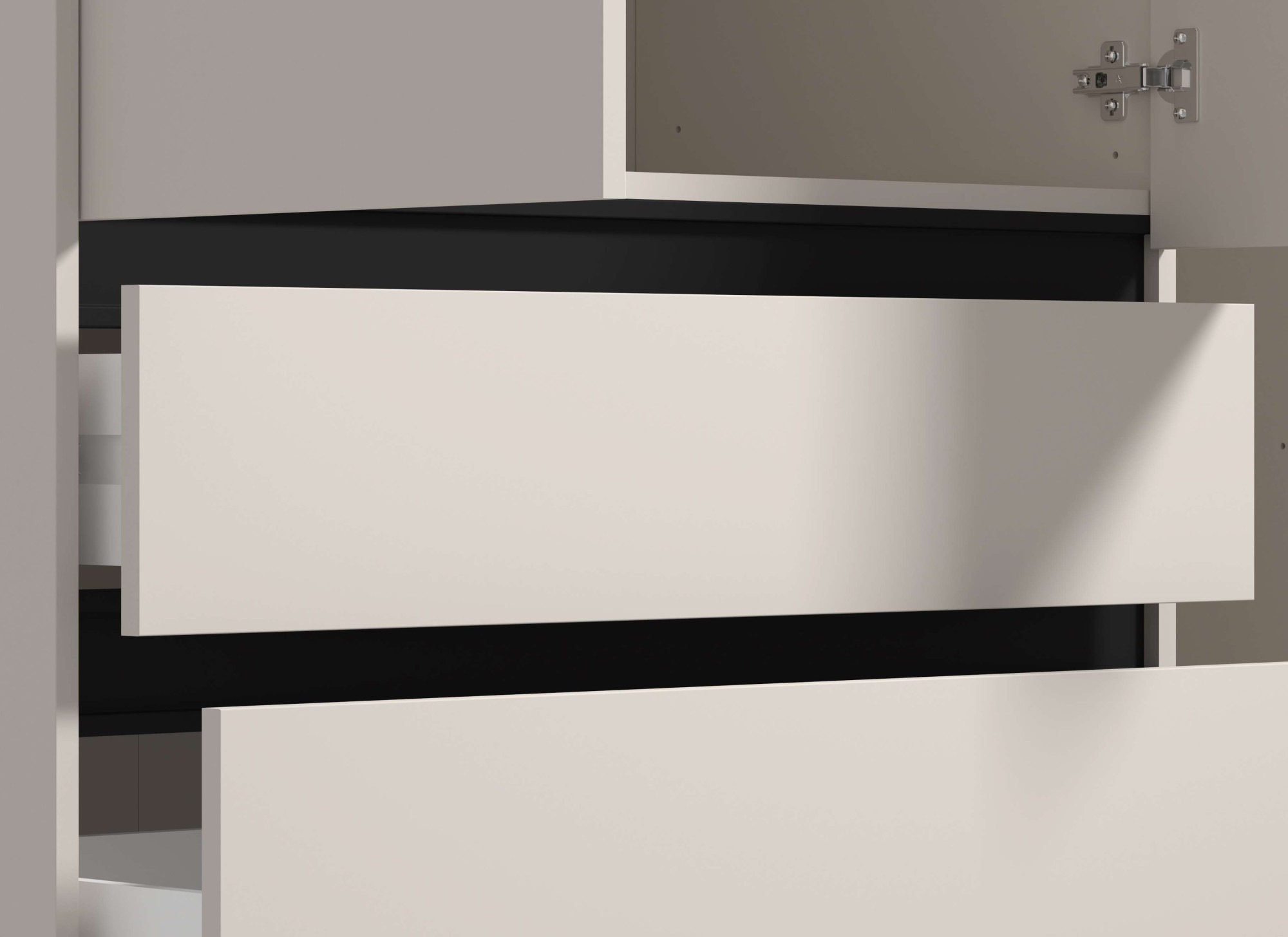 INOSIGN Kleiderschrank »Corbett, grifflose Optik, FSC-zertifziert, Made in Europe« 138 oder 182,5cm breit, 211cm hoch und 54,5cm tief,  mit Spiegel, 3 Schubladen und Innenausstattung