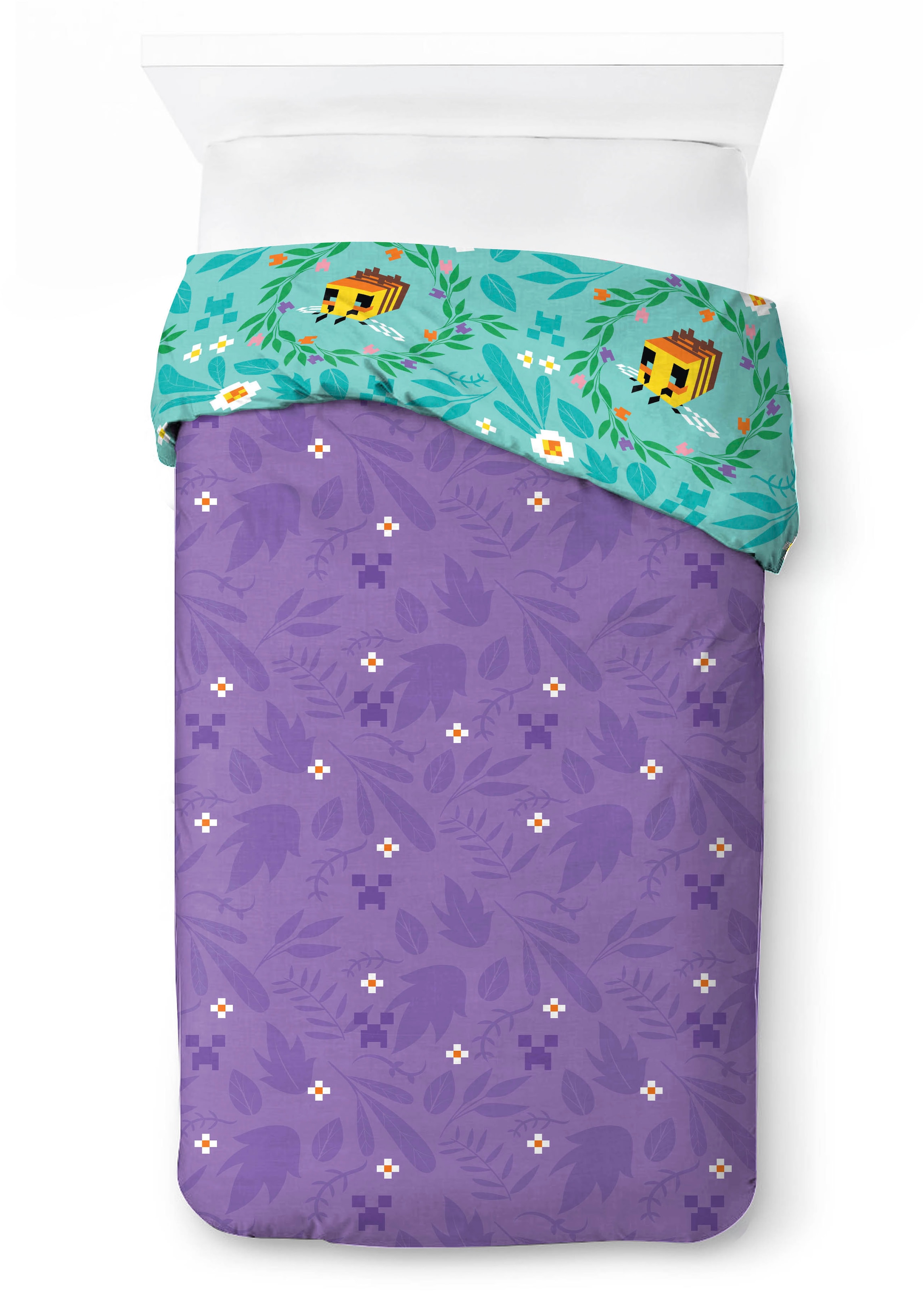 Minecraft Kinderbettwäsche »Minecraft Bettbezug-Set  135x200 cm + Kissenbezug 80x80 cm« 2 tlg. 100 % Baumwolle, maschinenwaschbar, wendbar