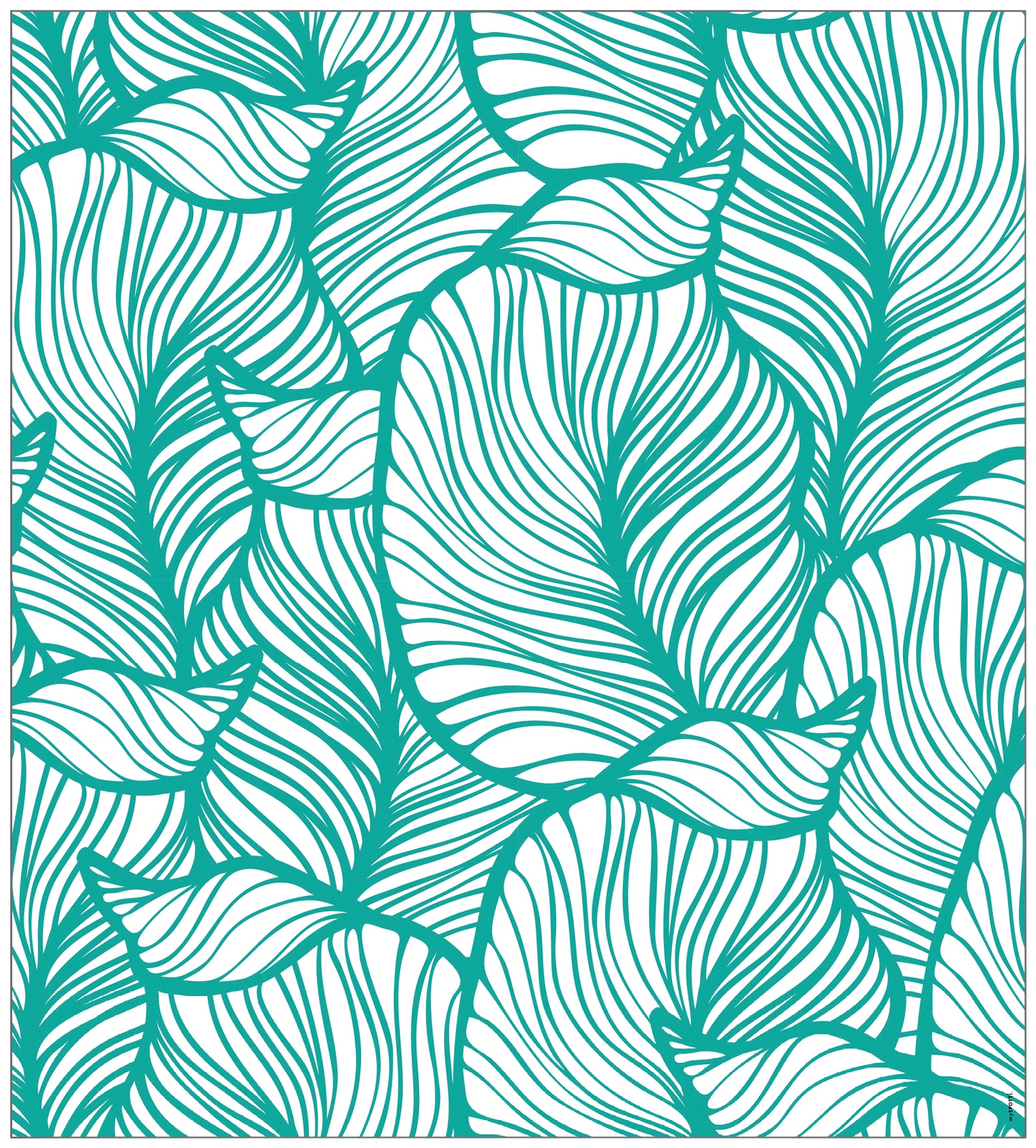 MySpotti Fensterfolie »Look Leaves turquoise«, halbtransparent,  glattstatisch haftend, 90 x 100 cm, statisch haftend OTTO Online Shop