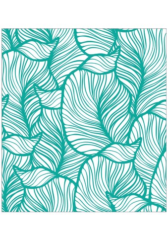 Fensterfolie »Look Leaves turquoise«, halbtransparent, glattstatisch haftend