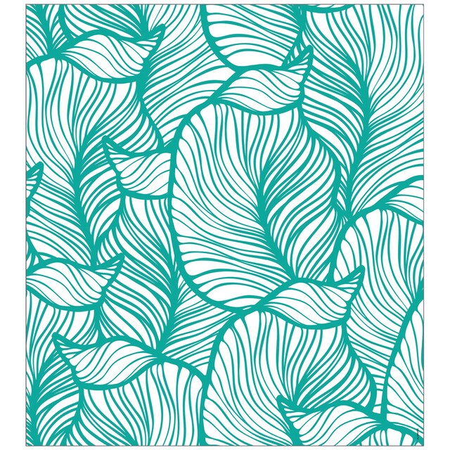 MySpotti Fensterfolie »Look Leaves turquoise«, halbtransparent,  glattstatisch haftend, 90 x 100 cm, statisch haftend OTTO Online Shop