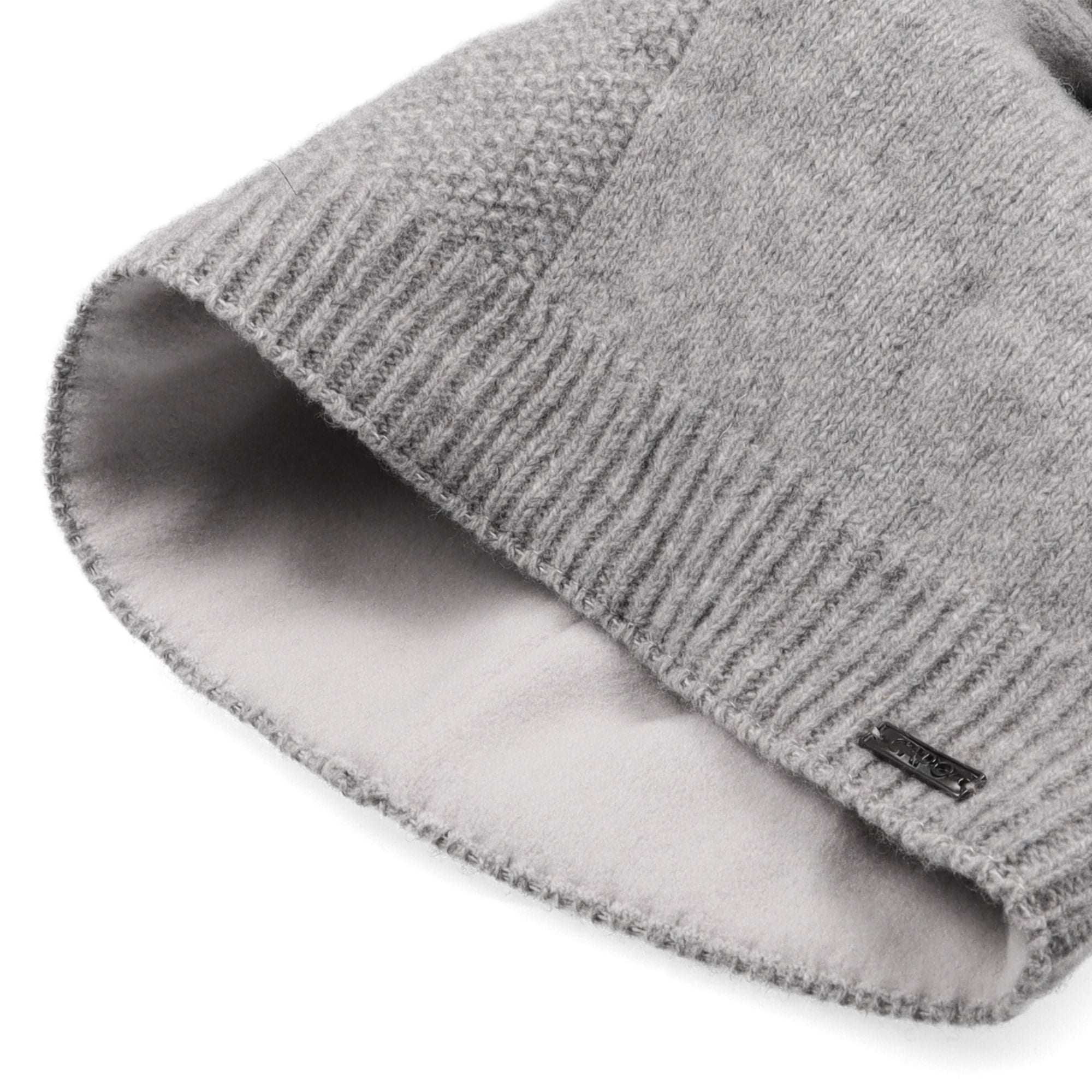 CAPO Strickmütze Wintermütze, Kaschmir-Wolle-Mischung, Futter, Fake-Fur, Struktur
