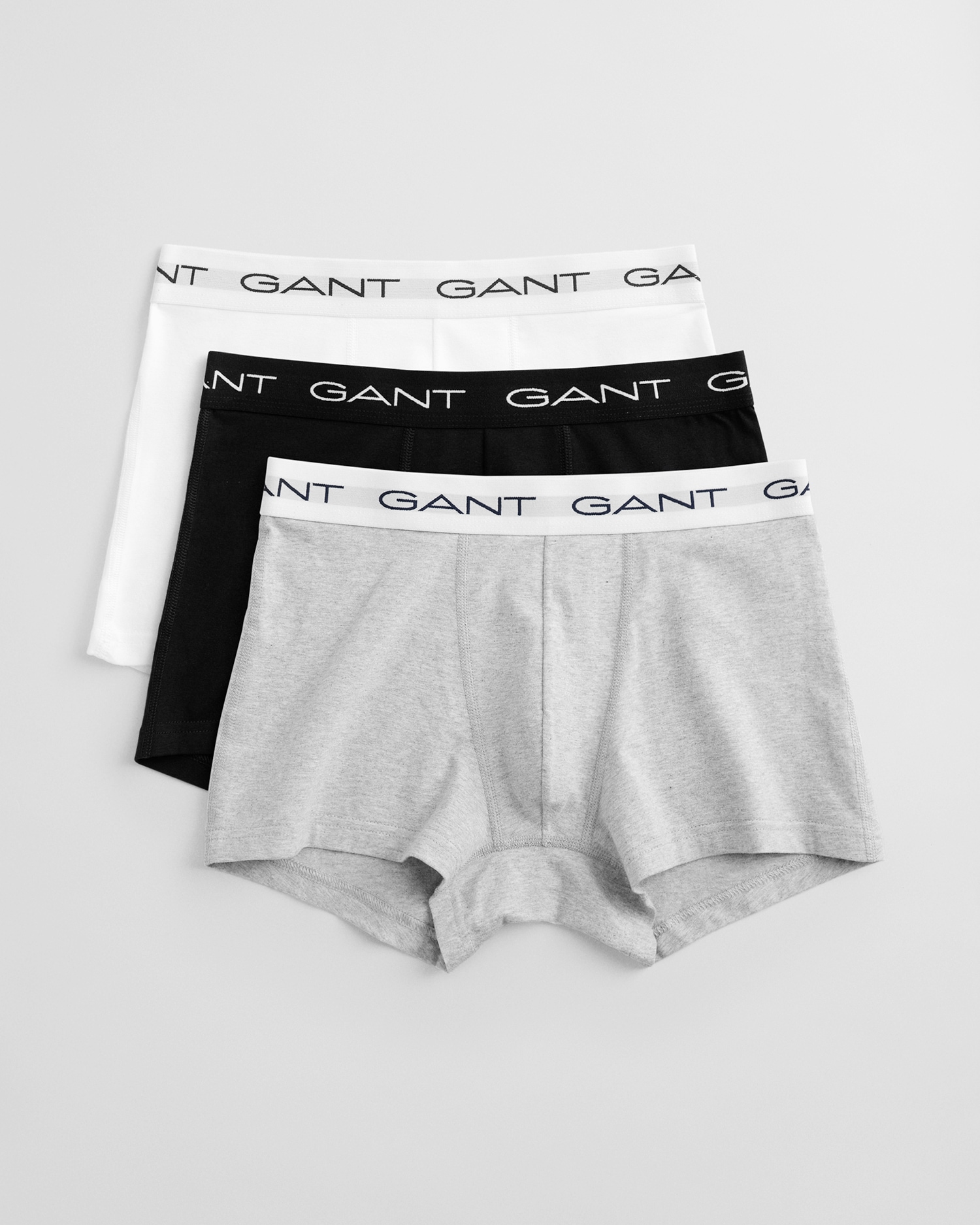 Gant Boxershorts, (Packung, 3 St., 3), mit elastischem Logobund