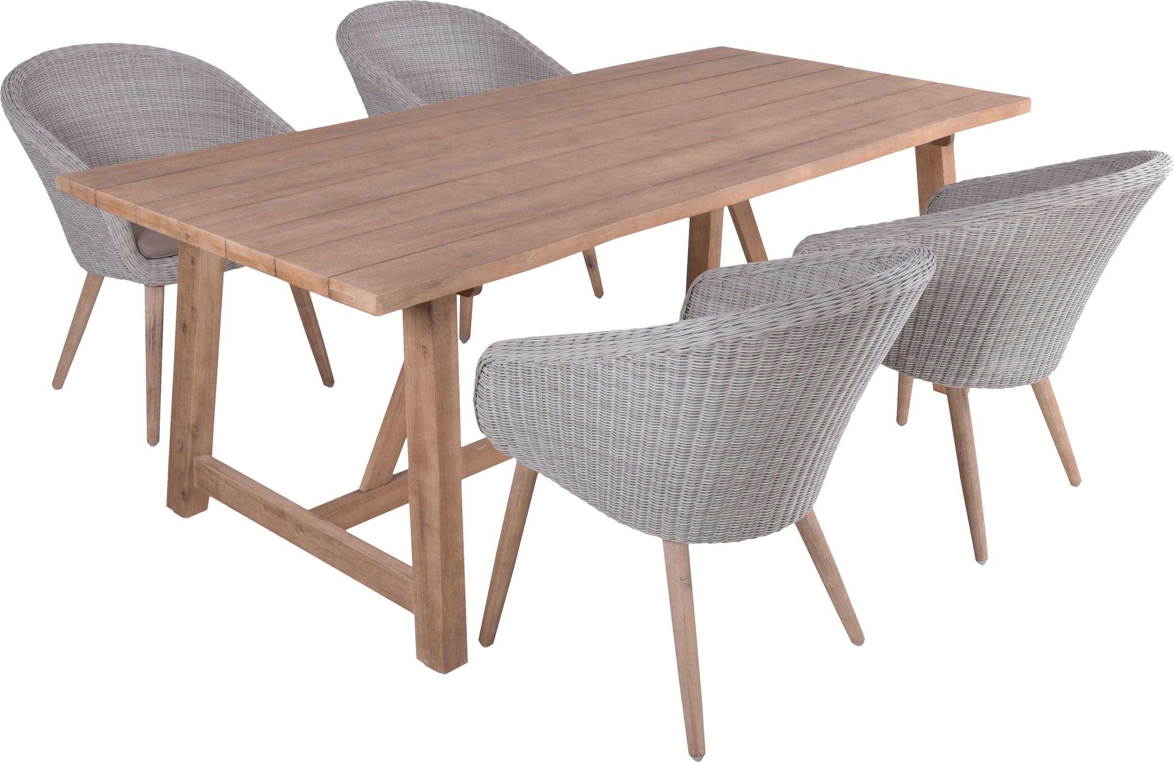 Garden Pleasure Garten-Essgruppe », Tischgruppe »OAKLAND/ARVARDA Set 01«« Set,  4 Sessel, Tisch LxB: 200x100 cm, inkl Auflagen