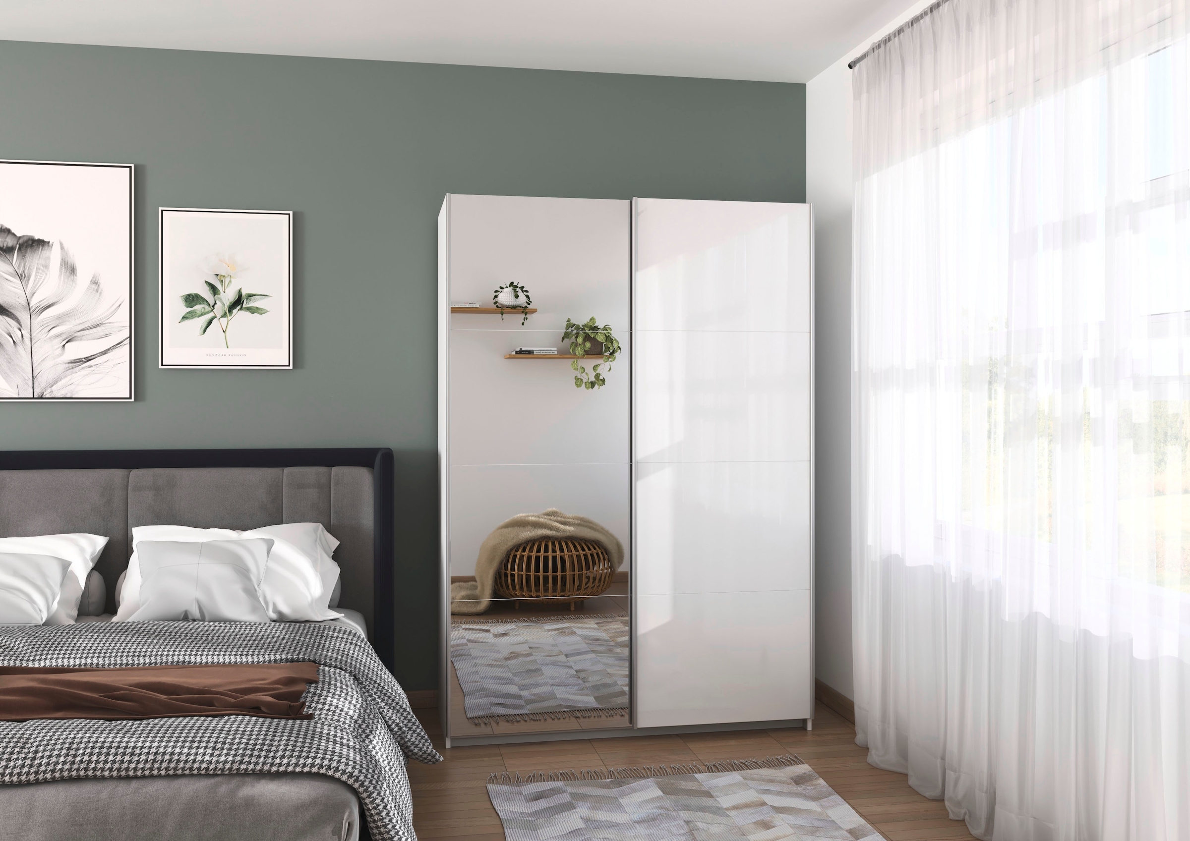 rauch Schwebetürenschrank »Kleiderschrank Schrank Kinderzimmer Topseller OTTOs CHOICE SUBITO« Schlafzimmerschrank Glas- und Spiegel Breiten 136 & 181 - Höhe 197 cm