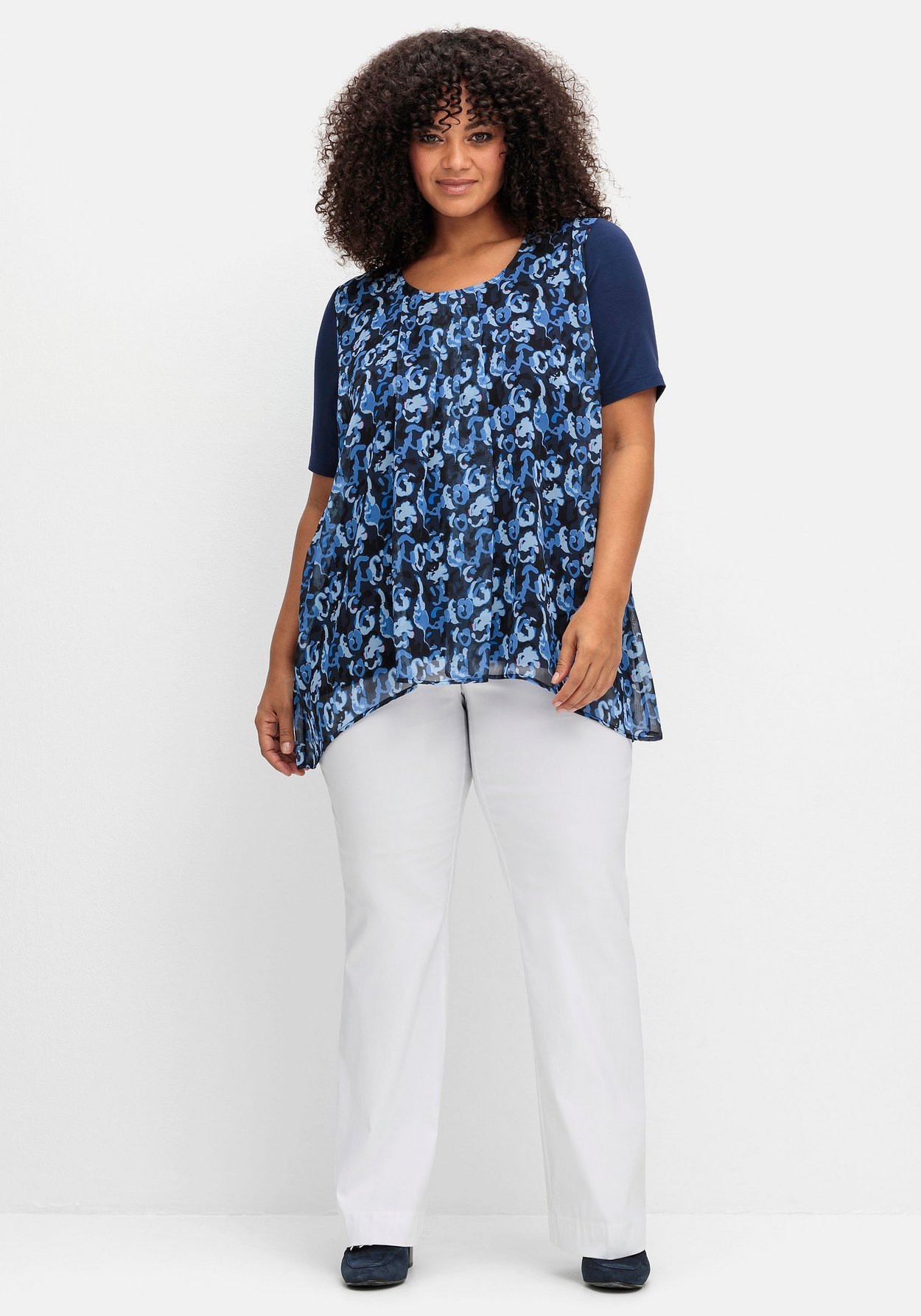 Sheego Blusenshirt »Blusenshirt aus Jersey und Chiffon«