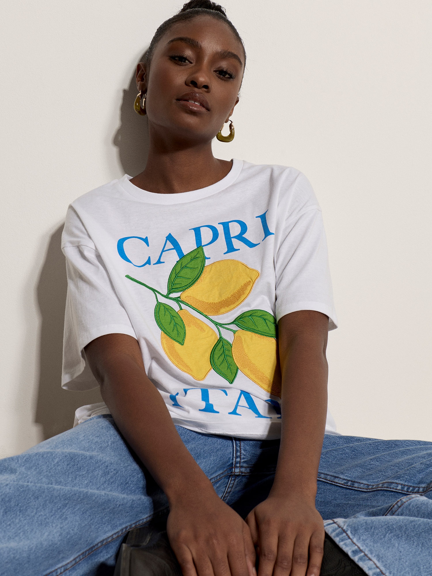 Apricot Shirttop »Top« mit Stickerei