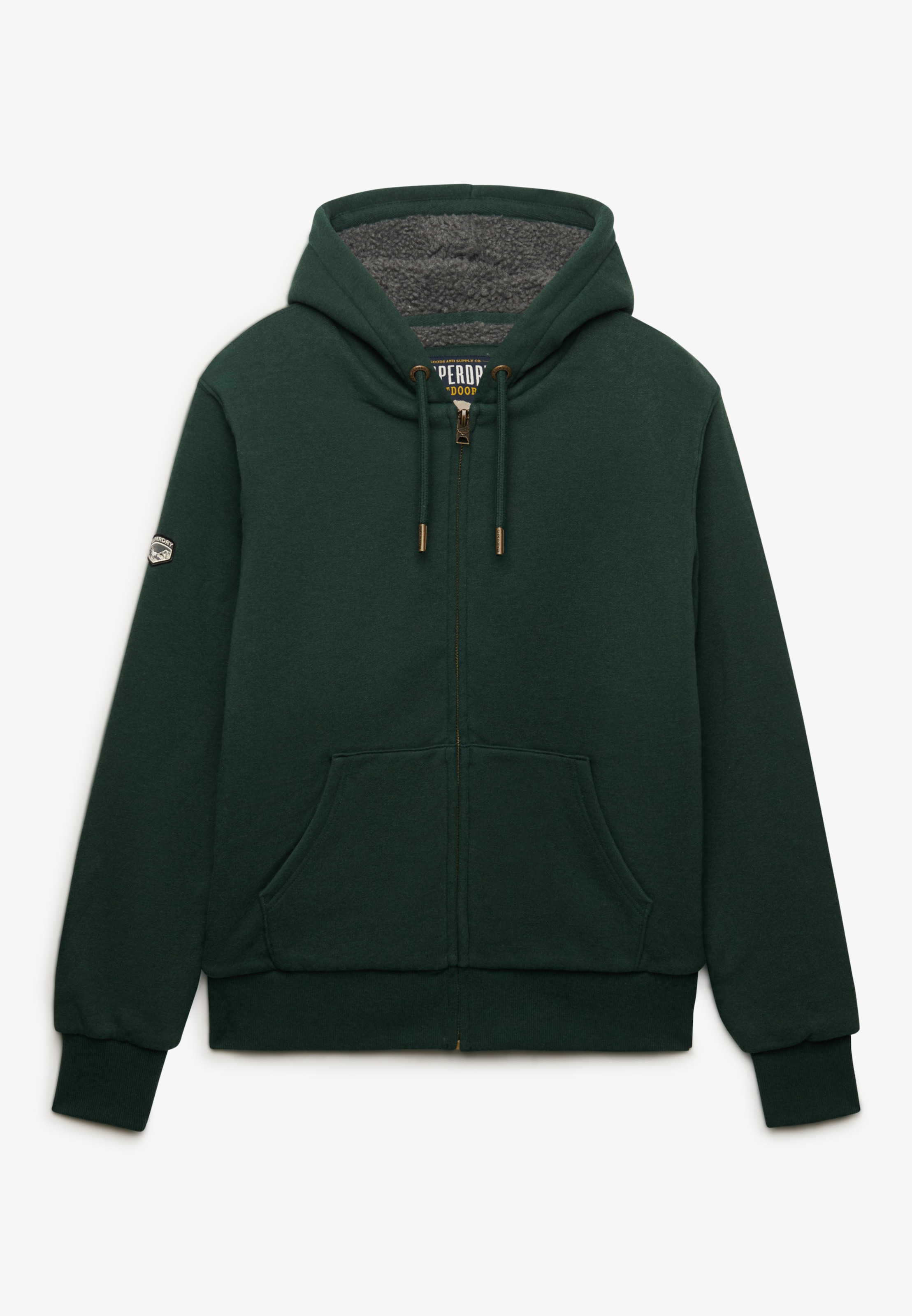 Superdry Kapuzensweatjacke »BORG LINED ZIPHOOD« Baumwollmischung, slim fit
