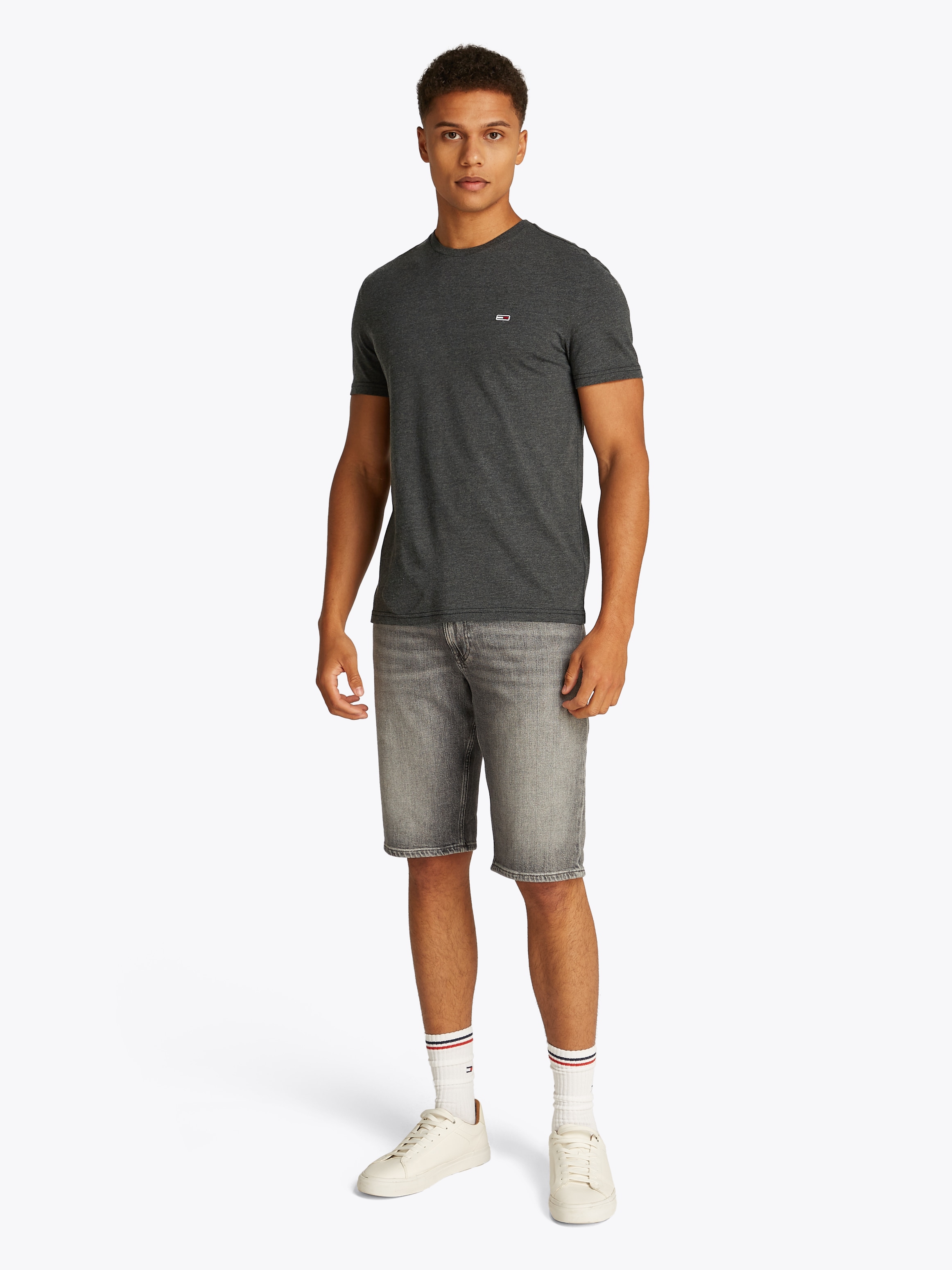 Tommy Jeans T-Shirt »TJM XSLIM JASPE HTR TEE EXT«, Mit Rundhalsausschnitt