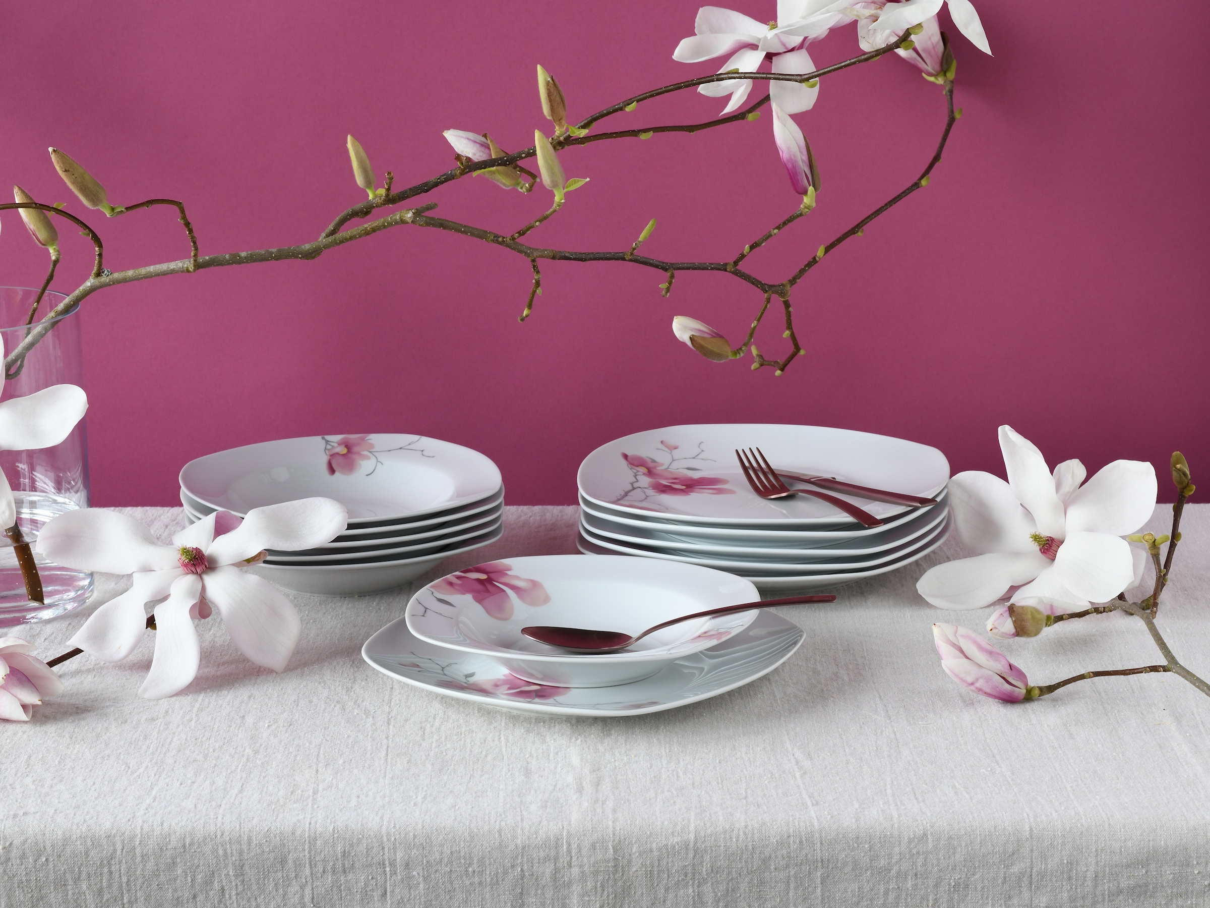 CreaTable Tafelservice »Amelie Aiko, Tafel-Service 12-tlg« Blumendekor