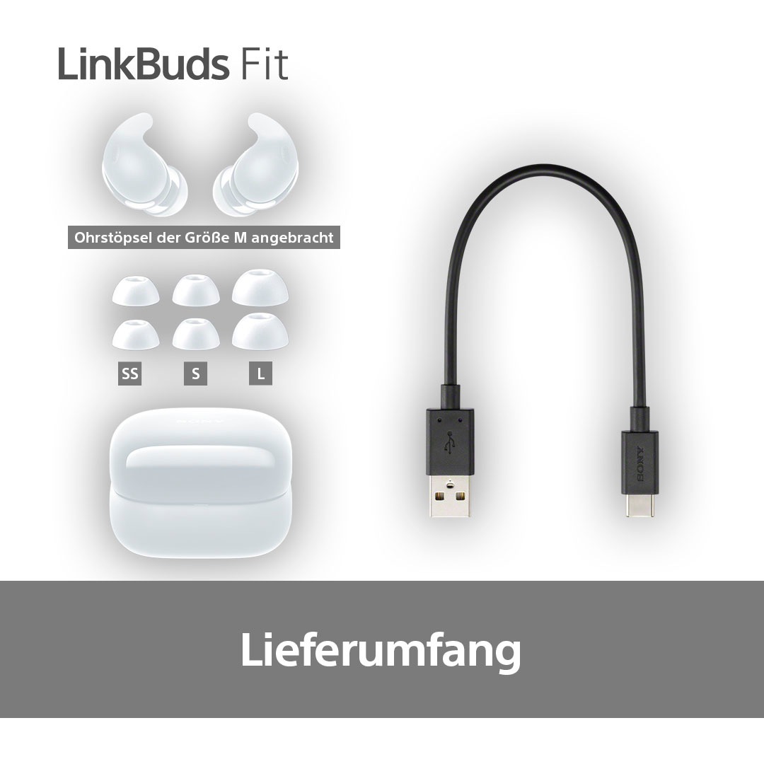 Sony wireless In-Ear-Kopfhörer »LinkBuds Fit«, Bluetooth, Active Noise Cancelling (ANC)