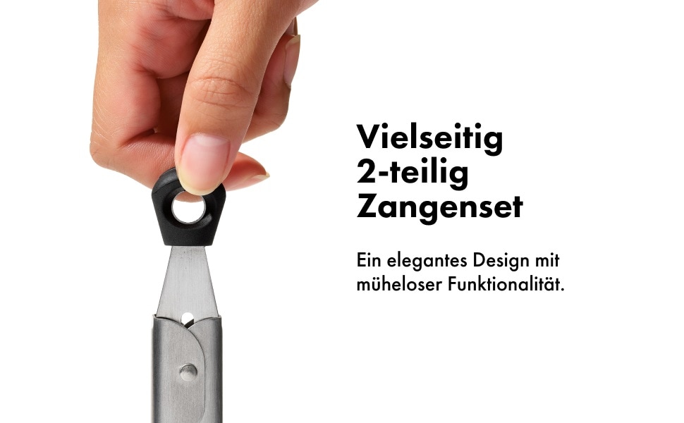 OXO Good Grips Kochzange »OXO 2-teiliges Zangenset« die gezackten Edelstahlkanten sorgen für einen sicheren Griff