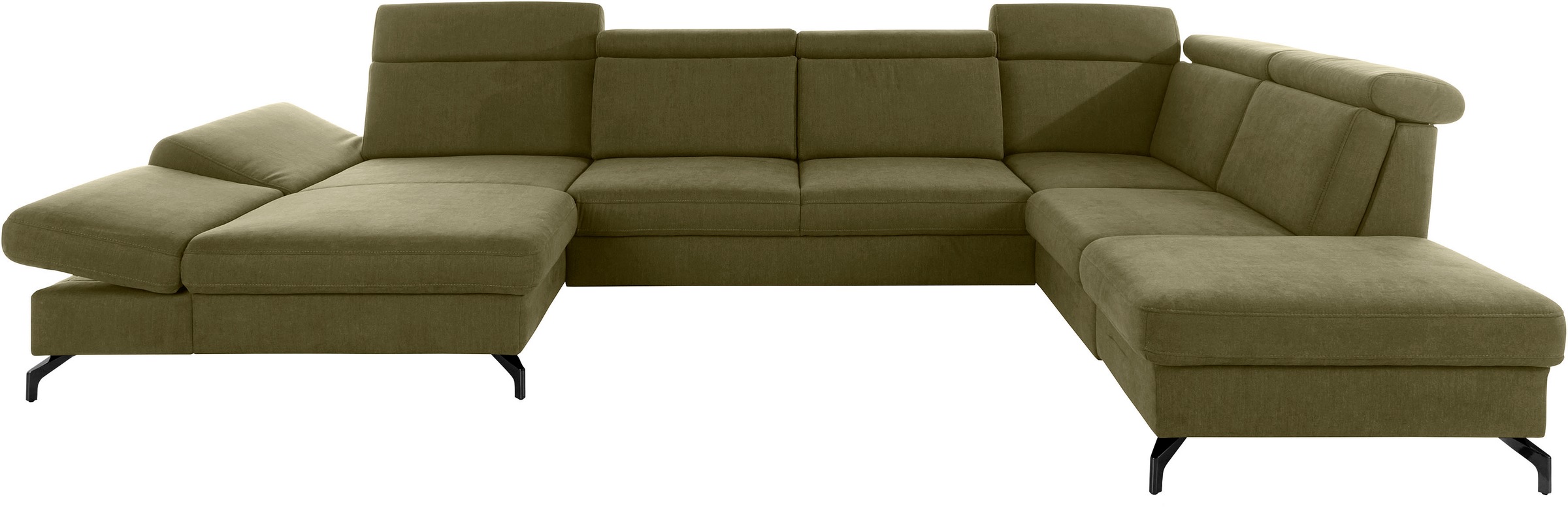 sit&more Wohnlandschaft »Brisbane U-Form«, Fußhöhe 12 cm, inklusive Sitztiefen-, Armteil- und Kopfteilverstellung