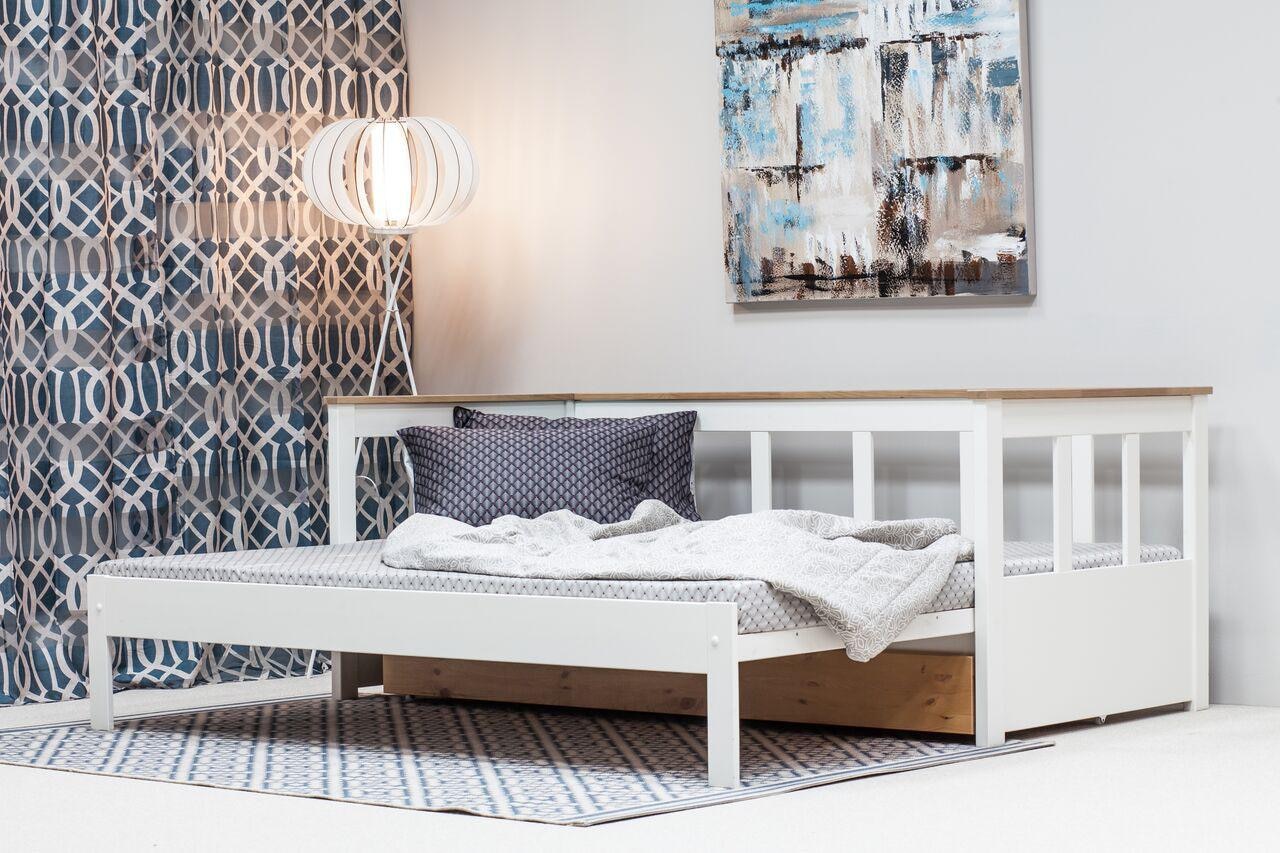 Home affaire Daybett »"AIRA" Kinderbett, Gästebett, Skandi- Design, Schublade optional«, (FSC® zertifiziertes Massivholz), mit ausziehbarer Liegefläche, ideal fürs Jugend- oder Gästezimmer