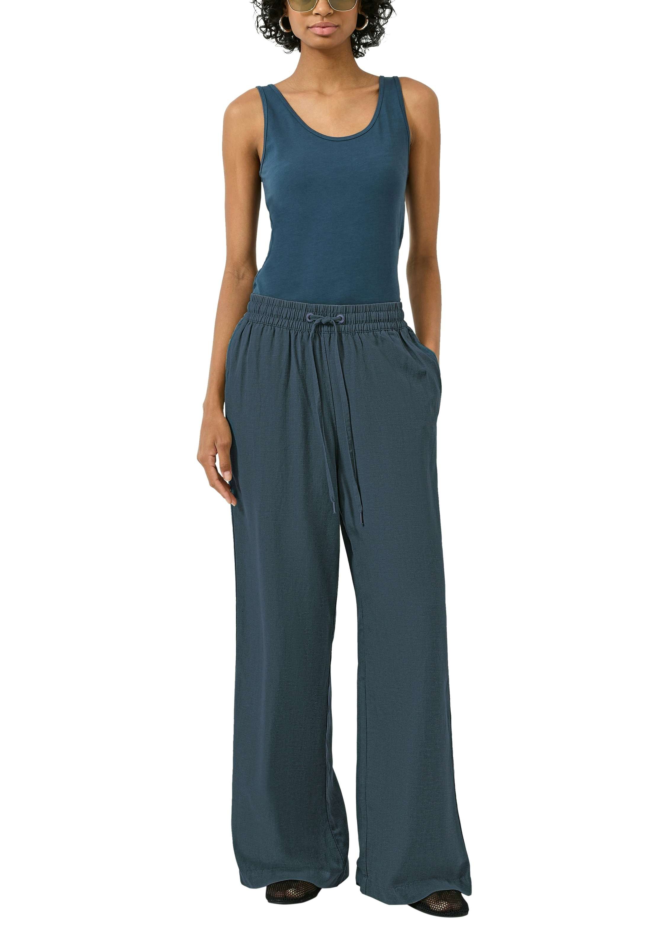 QS Stoffhose  mit elastischem Bund und Kordelzug