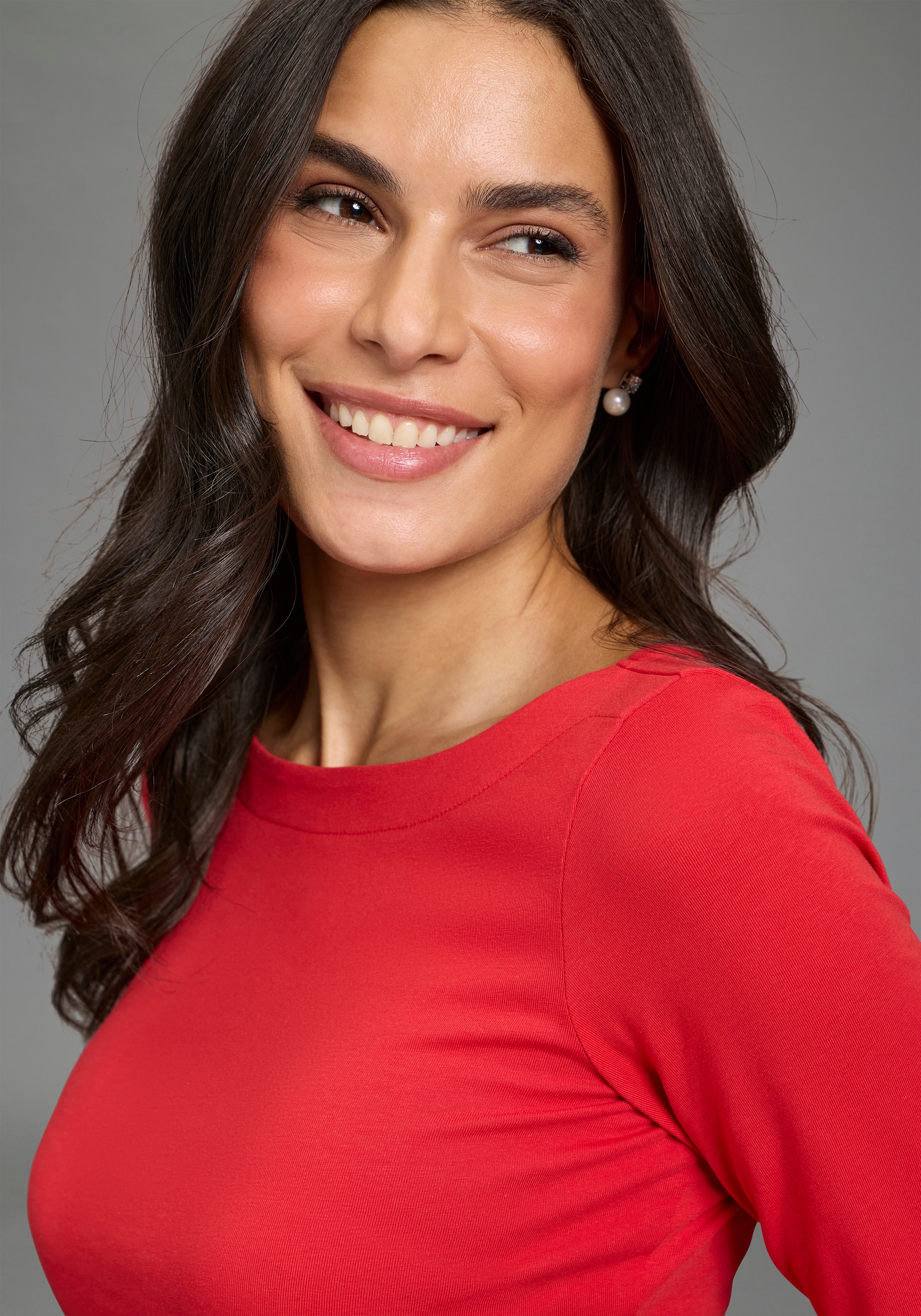 Laura Scott Longsleeve 2er-Pack,  Basic-Stil und Passform, mit U-Boot-Ausschnitt