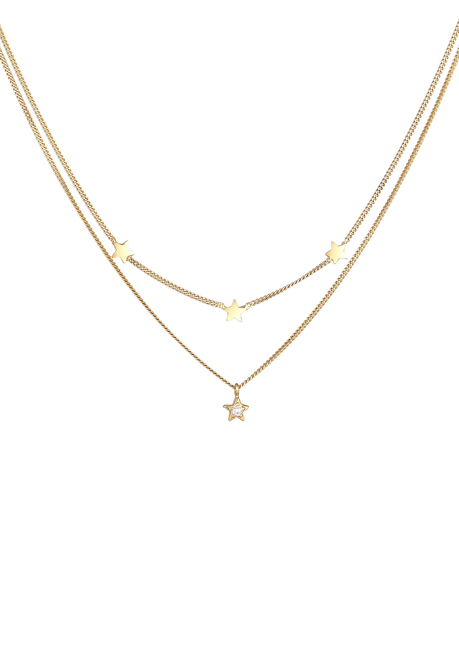 Elli Silberkette »Halskette Layer Stern Astro 925 Silber, mit Kristallen von Swarovski®«