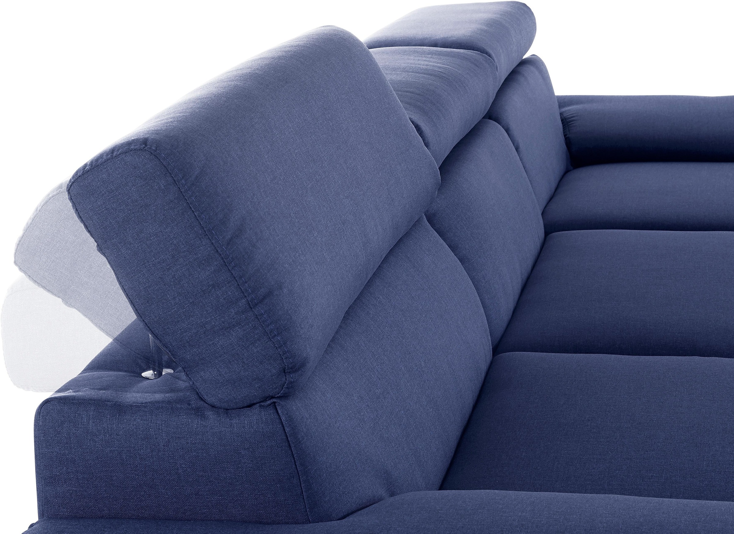 DOMO collection Ecksofa »Mira, inklusive Kopfteilverstellung für mehr Wohlfühlkomfort, L-Form«, wahlweise mit Bettfunktion und Bettkasten, elegant und modern