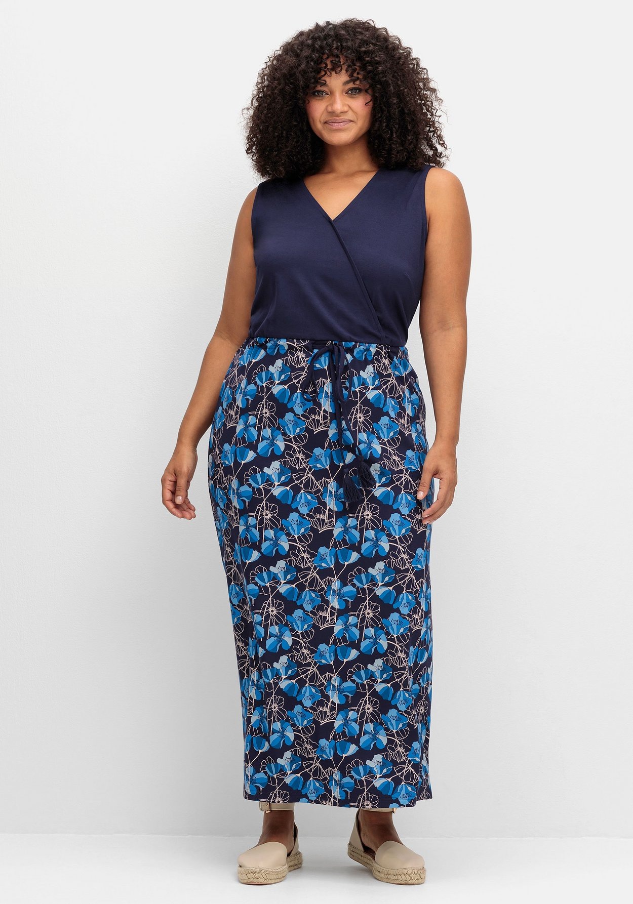 Sheego Maxikleid »Maxikleid in Wickeloptik«