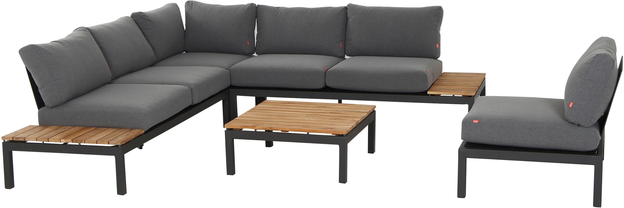 Siena Garden Gartenlounge-Set »Alvida« Set, 15 Stk. tlg. best. aus 2 Sofas, 1 Ecksofa, 1 Tisch und 12 Kissen
