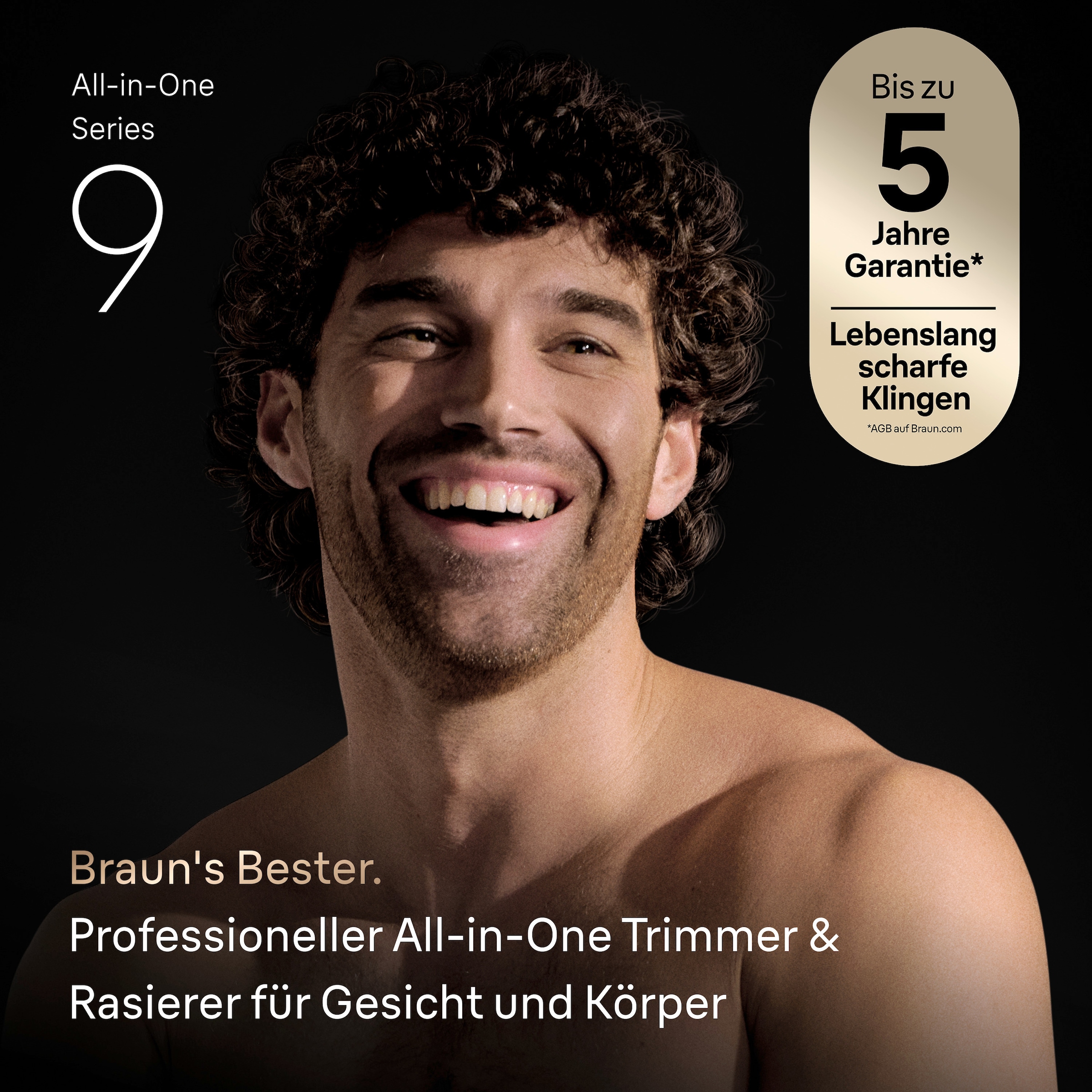 Braun Haarschneider »Series 9 AIO9540« 16 Aufsätze 20-in-1, BodyGentle Modus, 120 Min Akku, Gillette Labs Rasierer, Grau