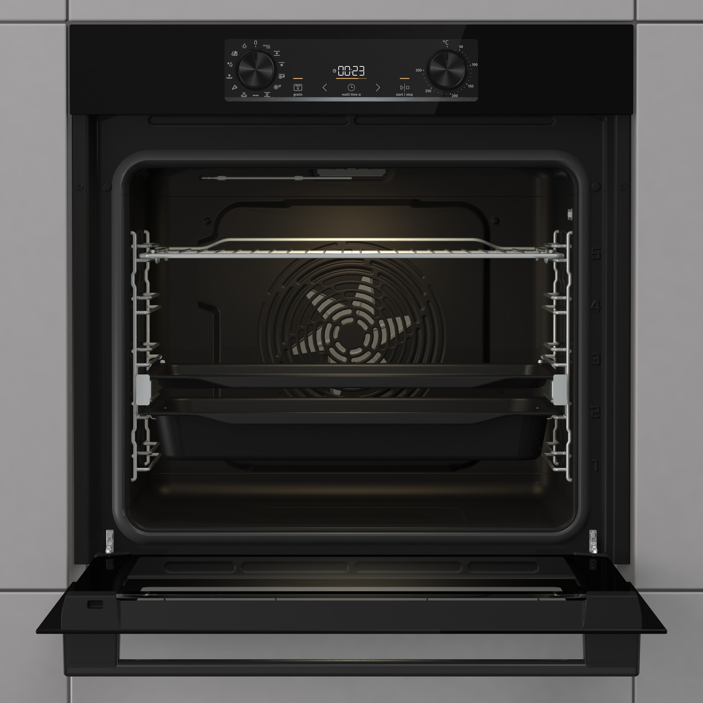 GORENJE Backofen-Set »BOS6737E13BGOT« mit 1-fach-Teleskopauszug Aqua Clean Set,  Pizzafunktion mit 300 °C – perfekt für Pizza, Focaccia und mehr!