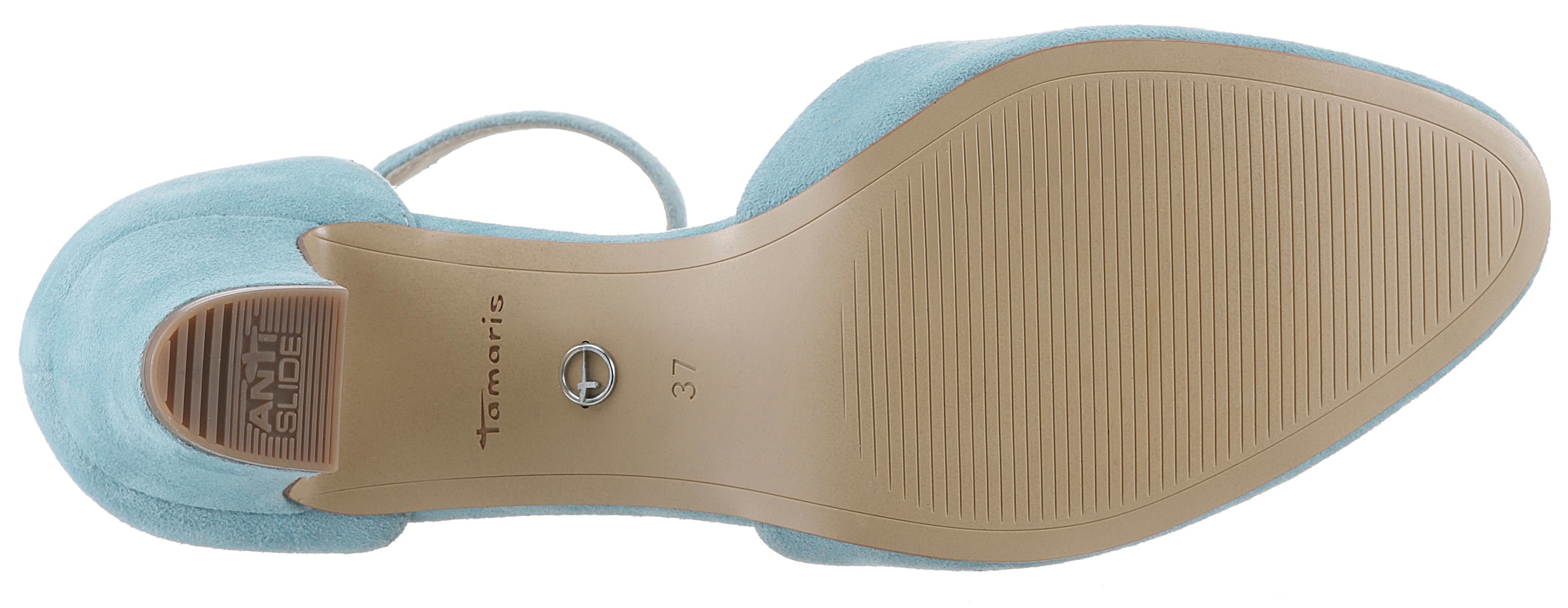Tamaris Spangenpumps, Blockabsatz, gelenkoffener Abendschuh mit Fesselriemchen