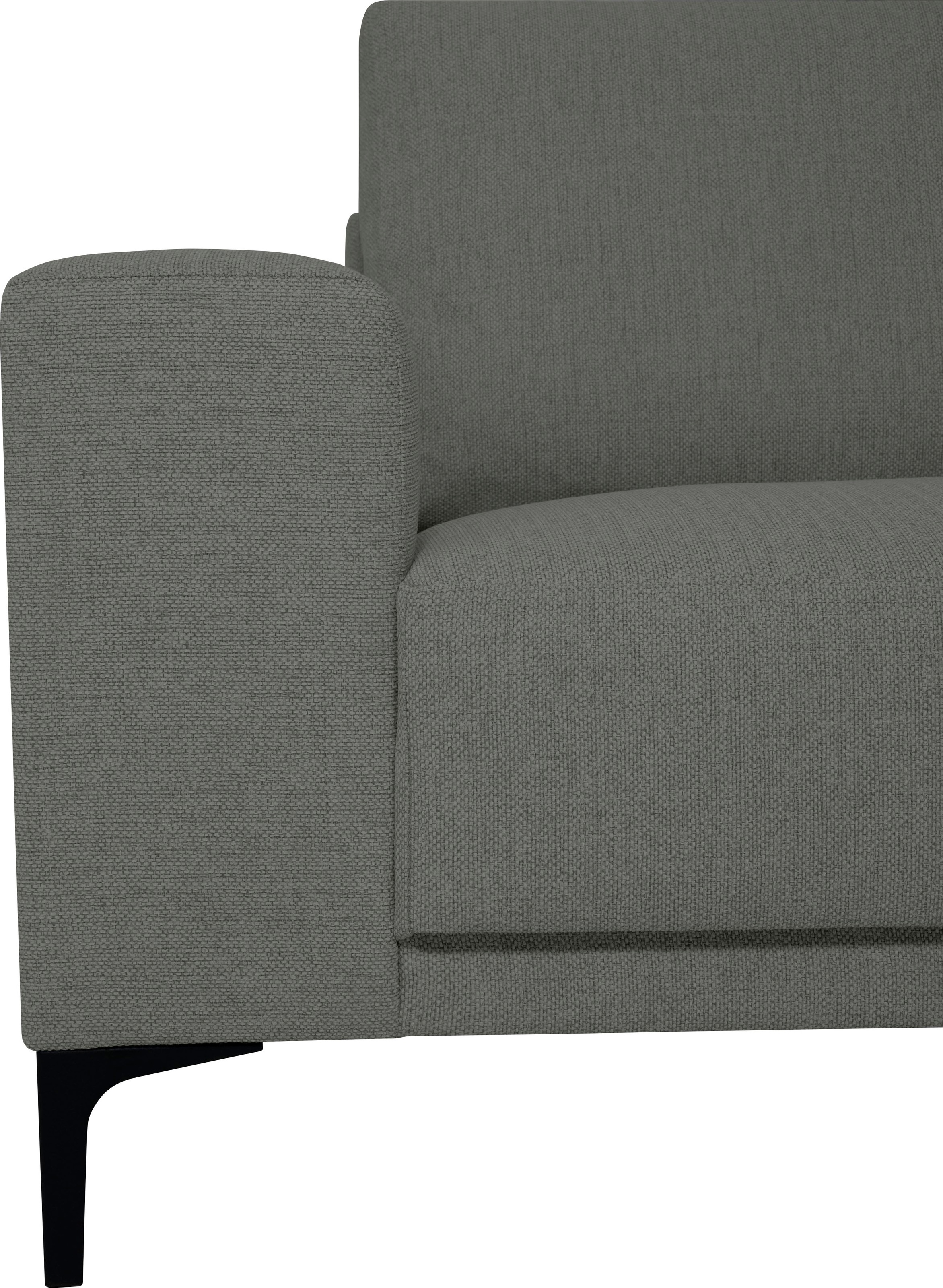 Places of Style Ecksofa »Xander, L-Form,«, Breite 289 cm, Webstoff, Soft-Touch Chenille, schwarze Metallfüße