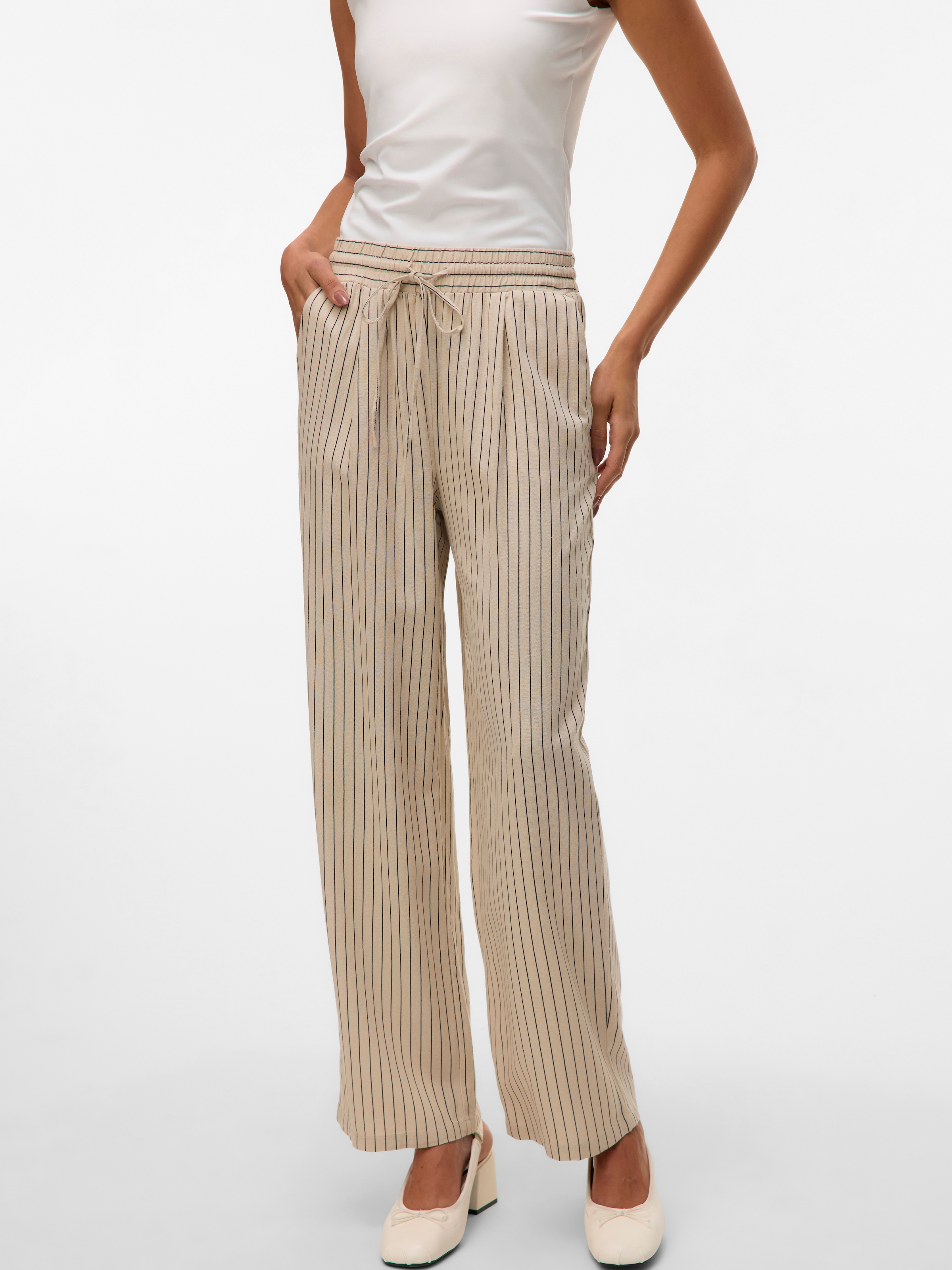 Vero Moda Schlupfhose »VMJESMILO WIDE PANTS GA NOOS«, mit Leinen