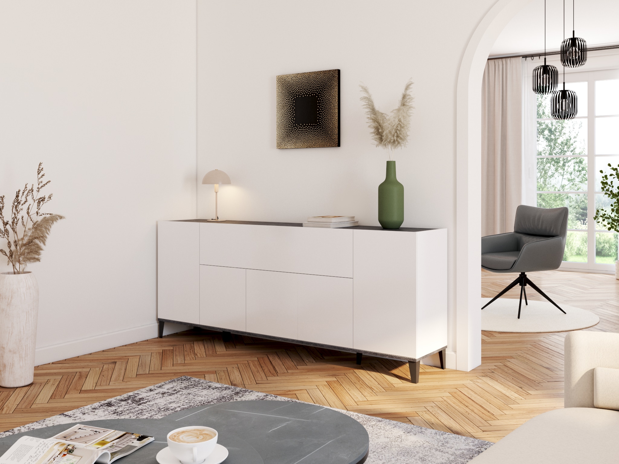 LeGer Home by Lena Gercke Tischleuchte »Linnea Pilz Lampe« E14 1 Stk. Pilzleuchte, Tischlampe, Metallsockel, Höhe 35,5 cm