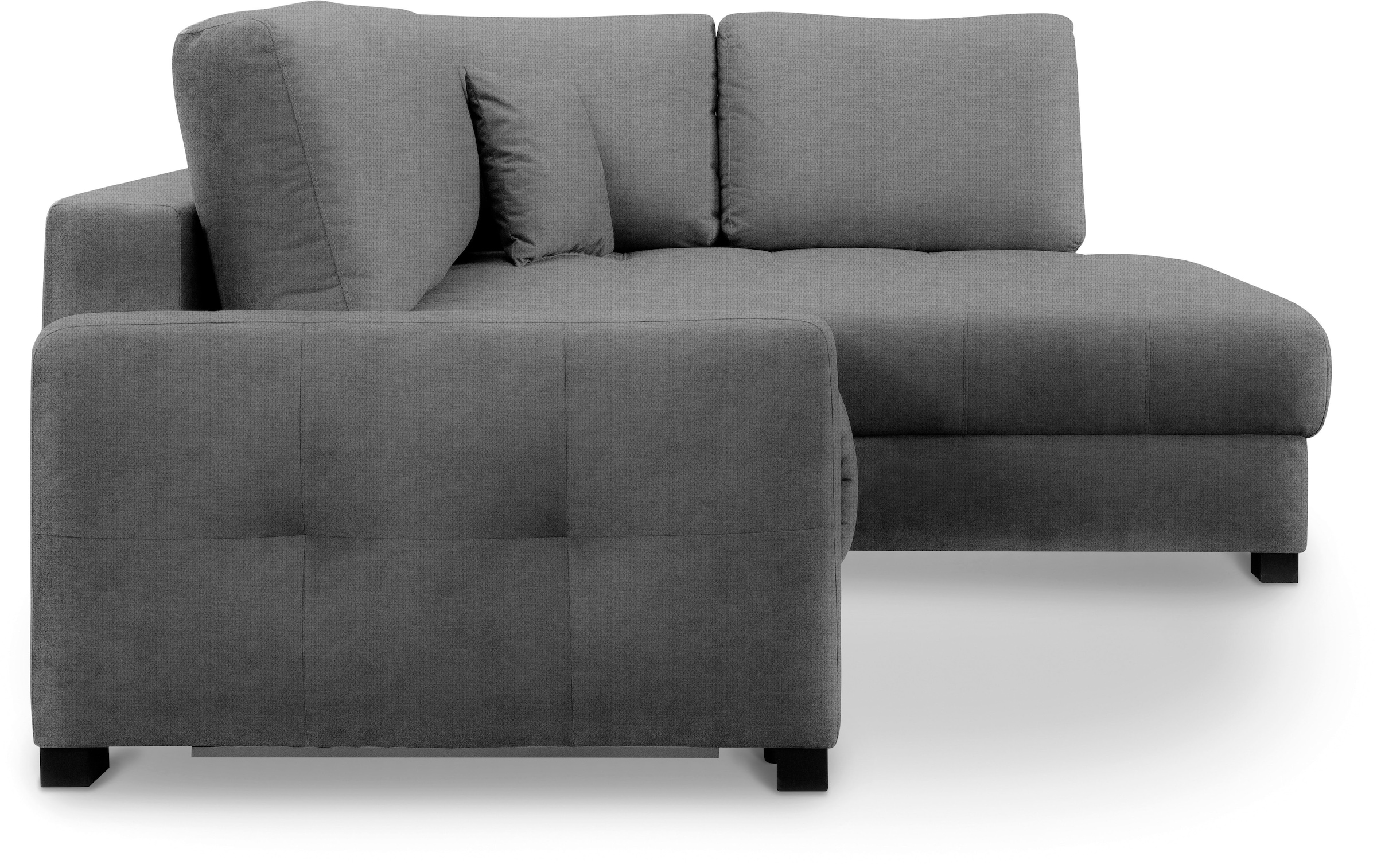 exxpo - sofa fashion Ecksofa »Chester, Boxspring Federkern-Polsterung für bequemeren Sitzkomfort«, L-Form, schmale Armlehnen, Bettfunktion u. Bettkasten