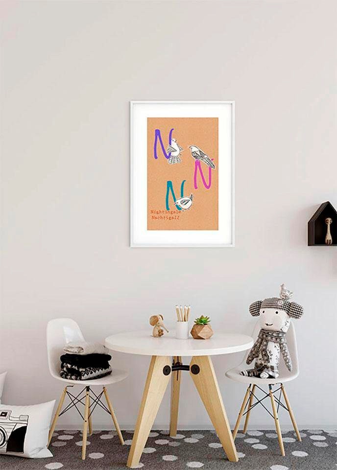 Komar Poster »ABC Animal N«, Buchstaben, (1 St.), Kinderzimmer, Schlafzimmer, Wohnzimmer