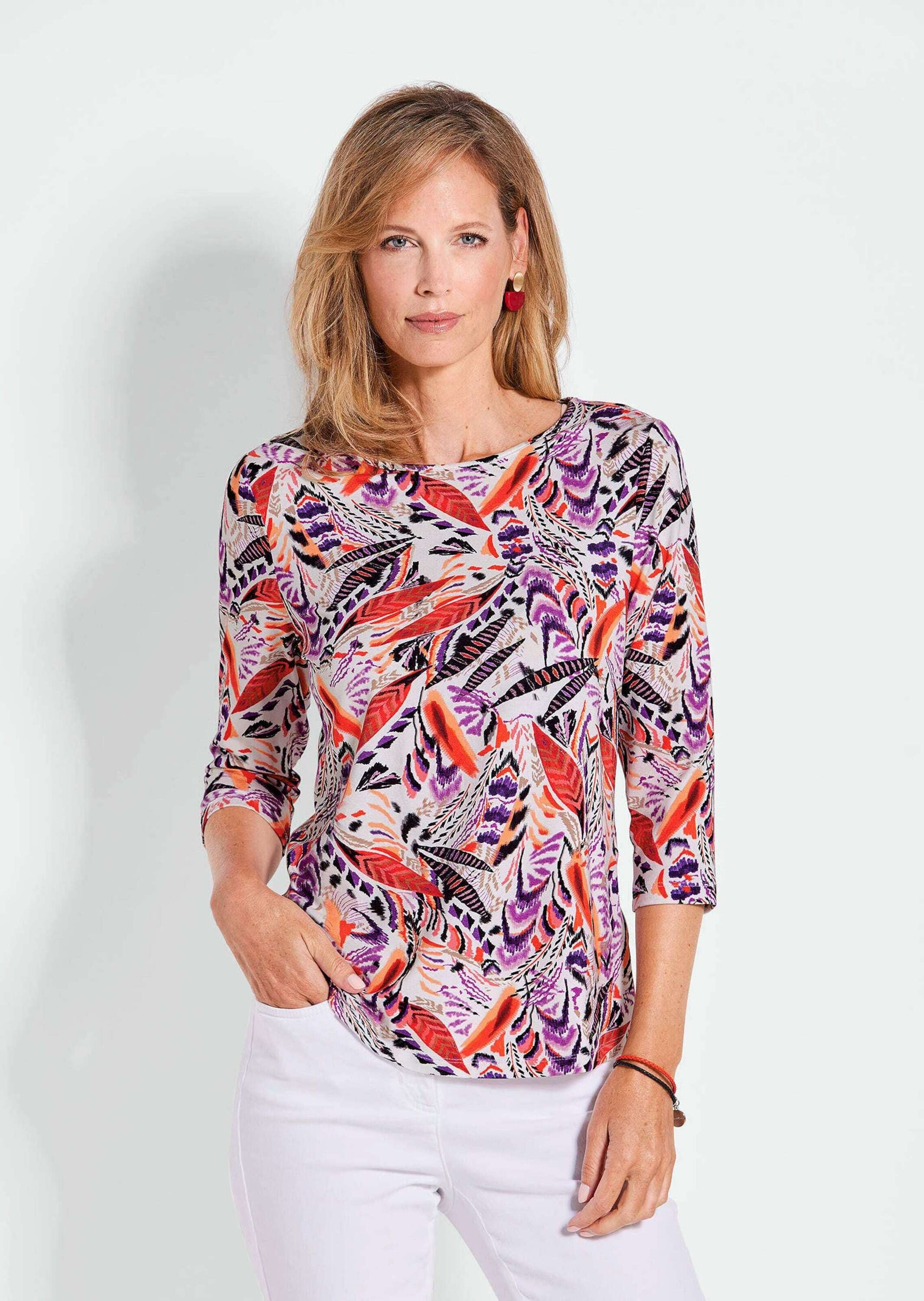 GOLDNER Kurzarmshirt »Druckshirt aus Jersey mit Halbarm«