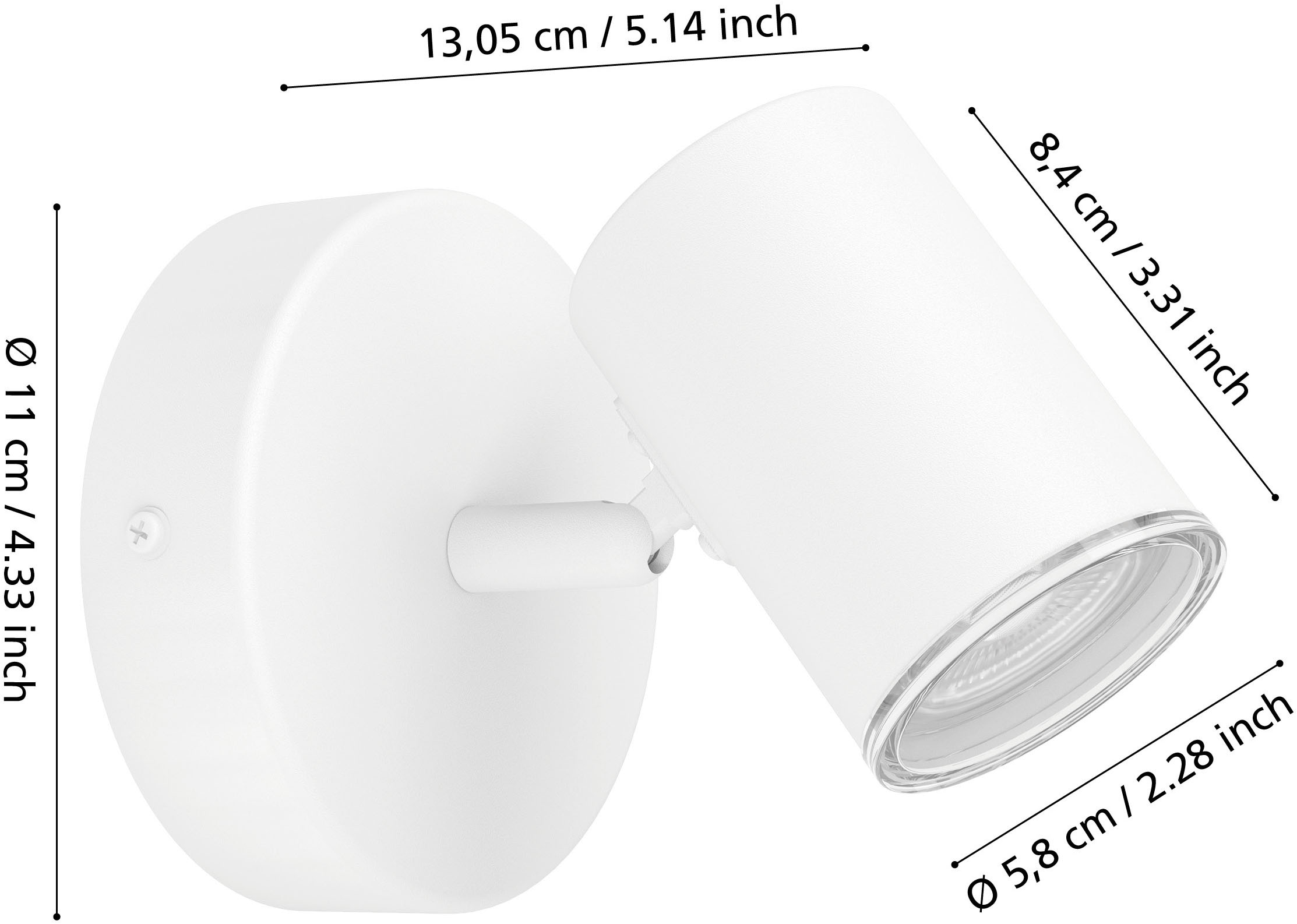 EGLO Deckenspot »CONSUMA 1 Spotlampe - Stahl - GU10 - 1X5W - IP44« GU10 1 Stk. Wandleuchte, Wandspot, schwenkbar, Strahler, L11 x H11,5 x AL13 cm