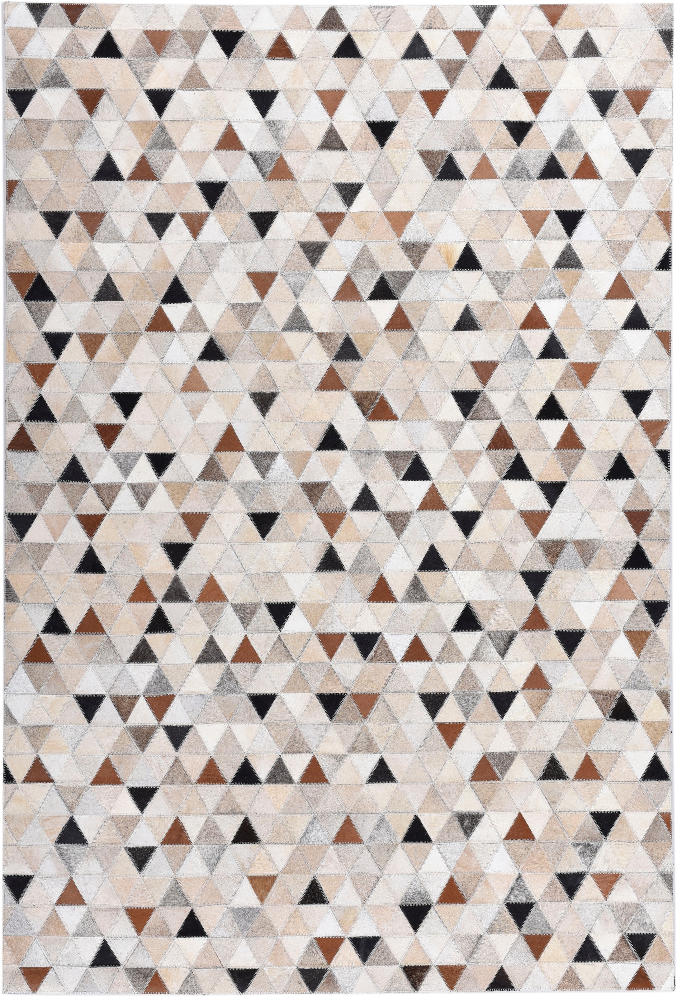 THEKO Fellteppich »Kobe«, rechteckig, 3 mm Höhe, Patchwork, handgenäht, echtes Rinderfell in Naturtönen