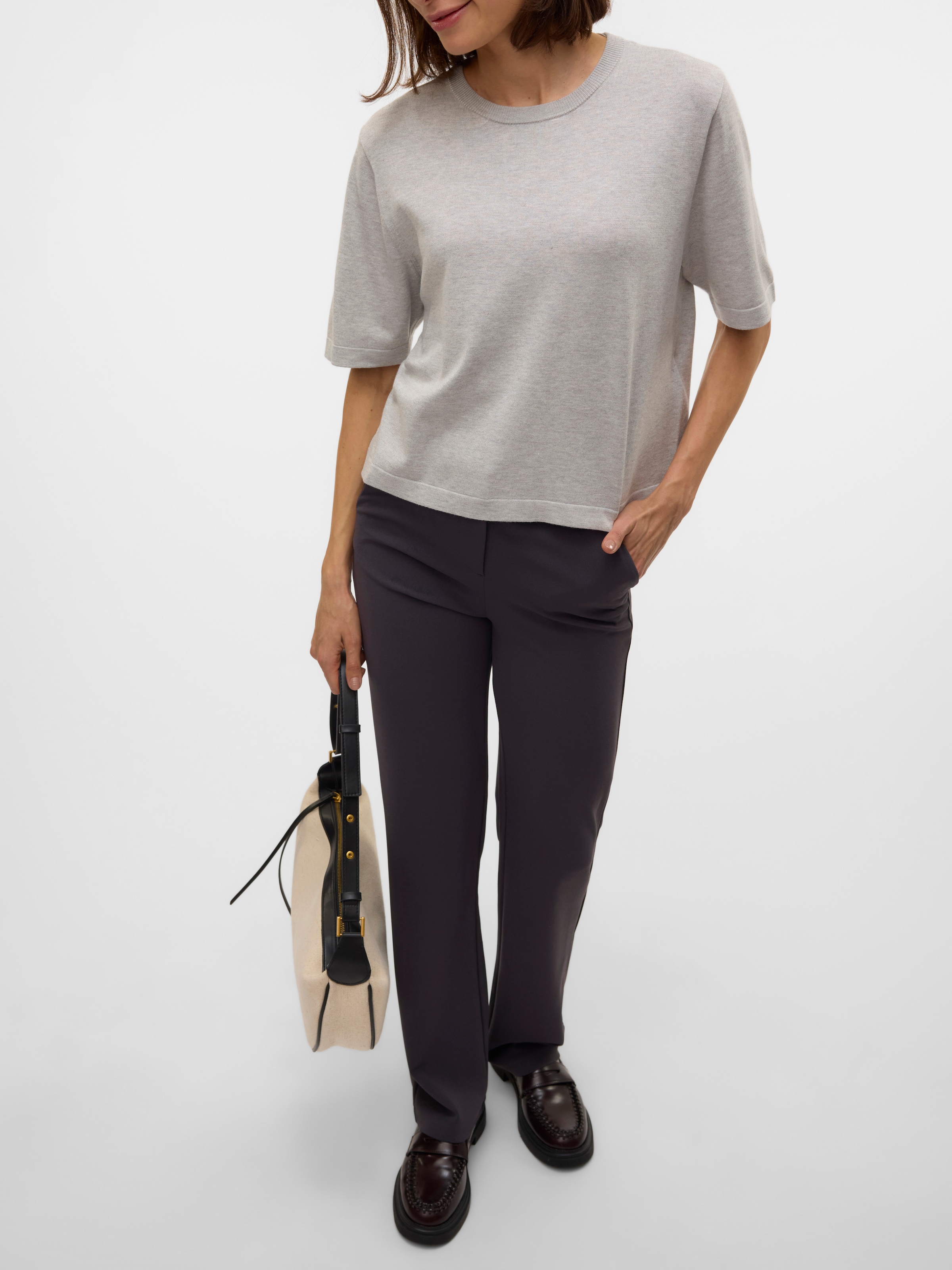 Vero Moda Kurzarmpullover »VMSILJE 2/4 O-NCK OVERSIZE PULL GA NOOS«