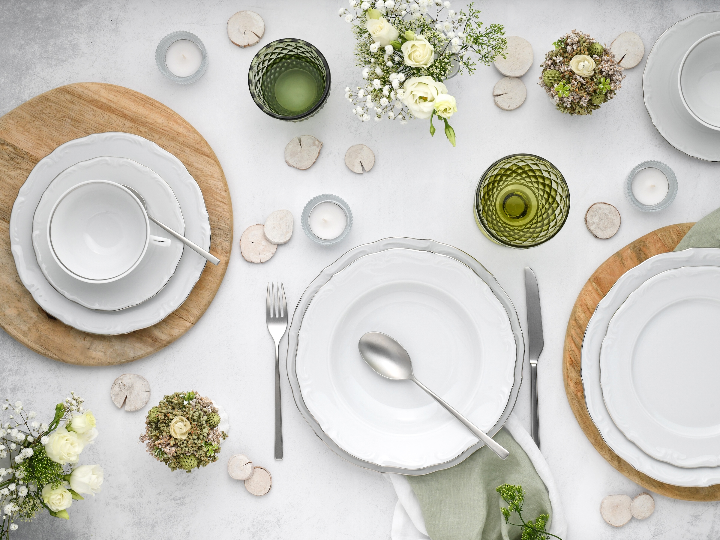 CreaTable Kombiservice »Maria Theresia, Kombi-Service 30-tlg« Traditionelle Porzellanform