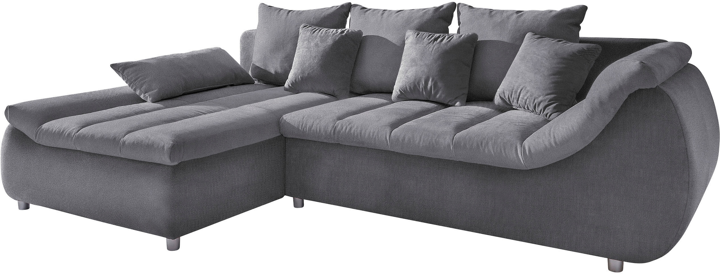 INOSIGN Ecksofa »Imola elegant und bequem, aktuelle Steppung im Sitz, L-Form«, wahlweise mit Bettfunktion