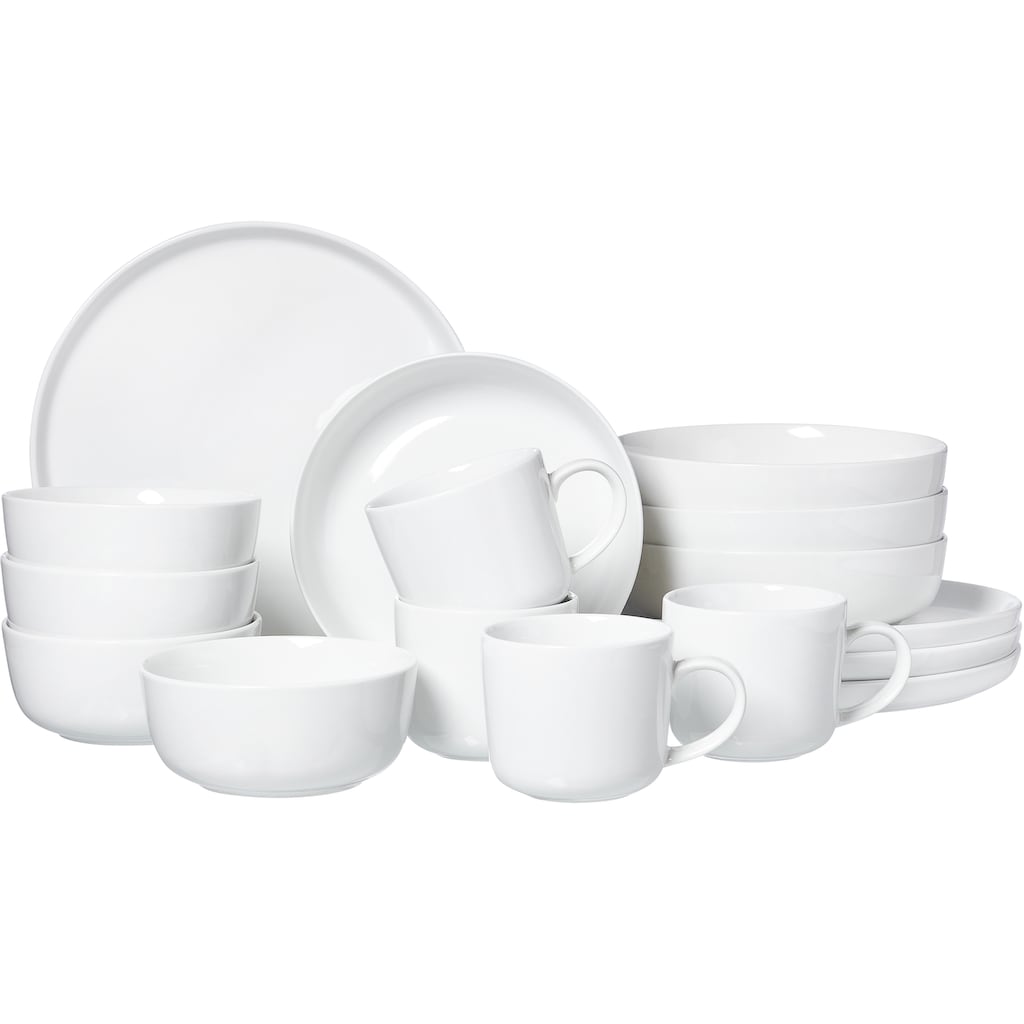 Ritzenhoff & Breker Kombiservice »Finja«, Set, 16-teilig: 4 Teller, 4 Schalen, 4 Kaffeebecher, 4 XXL-Gourmet-Schalen