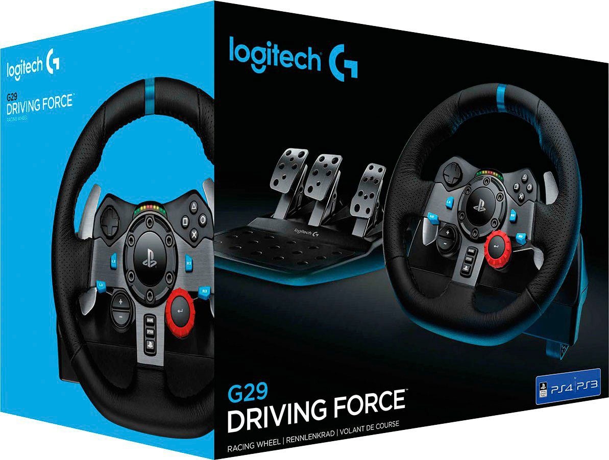 Logitech G29 Driving Force Rennlenkrad mit Pedalen + Schalthebel