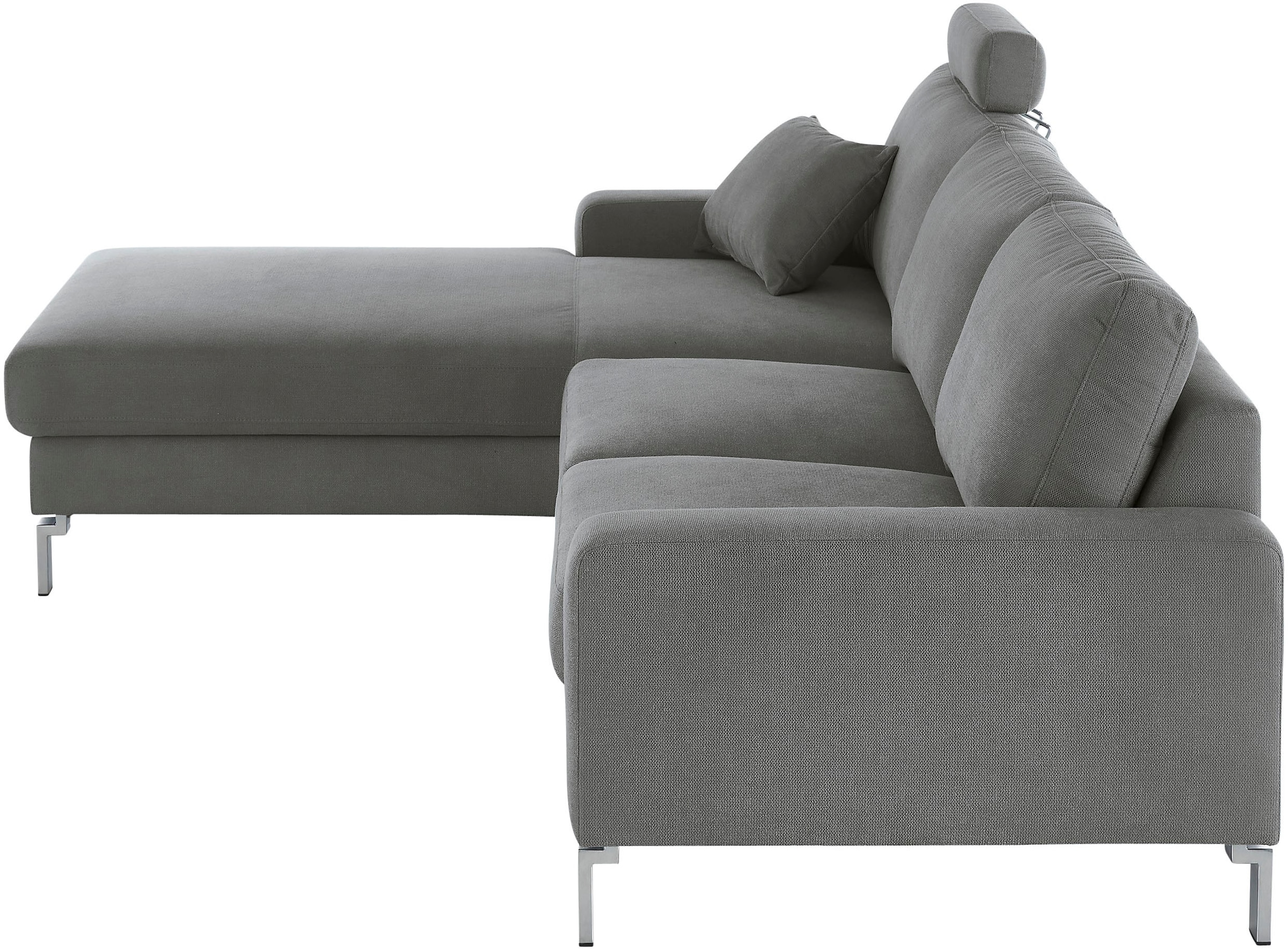 3C Candy Ecksofa »Lecce, wahlweise PUR-Schaumstoff oder Tonnentaschenfederkern« Bett im 2,5-Sitzer, teilmotorische Schlaffunktion im Longchair, L-Form