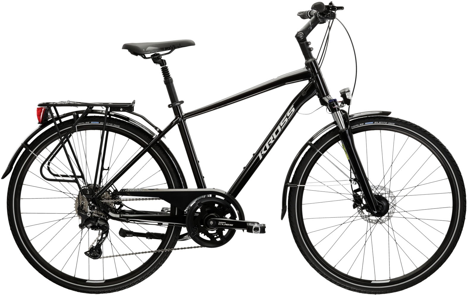 Kross Trekkingrad »Trekkingrad Trans 7.0 schwarz 20 Gänge« 20 Gang Shimano CUES U6020 Schaltwerk Kettenschaltung in schwarz, Größe 28 Zoll (71,12...